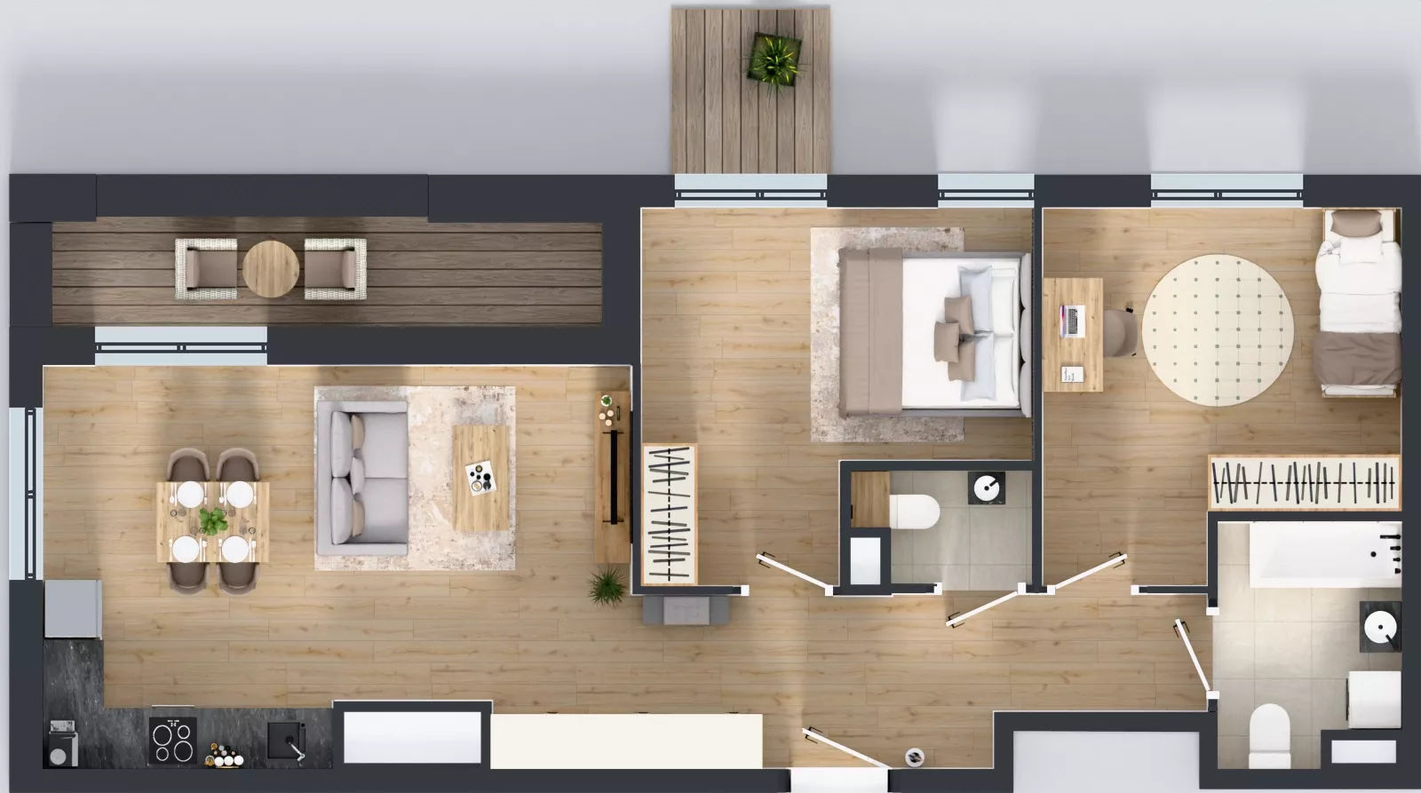 3 pokoje, mieszkanie 68,42 m², piętro 3, oferta nr B11-K2-3-2, Żerniki Na Novo III, Wrocław, Żerniki, ul. Maxa Berga