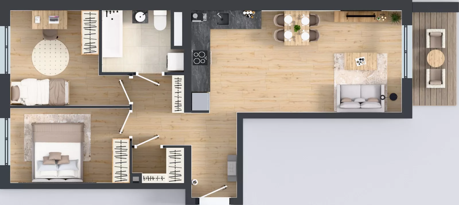 3 pokoje, mieszkanie 61,80 m², piętro 3, oferta nr B11-K2-3-3, Żerniki Na Novo III, Wrocław, Żerniki, ul. Maxa Berga