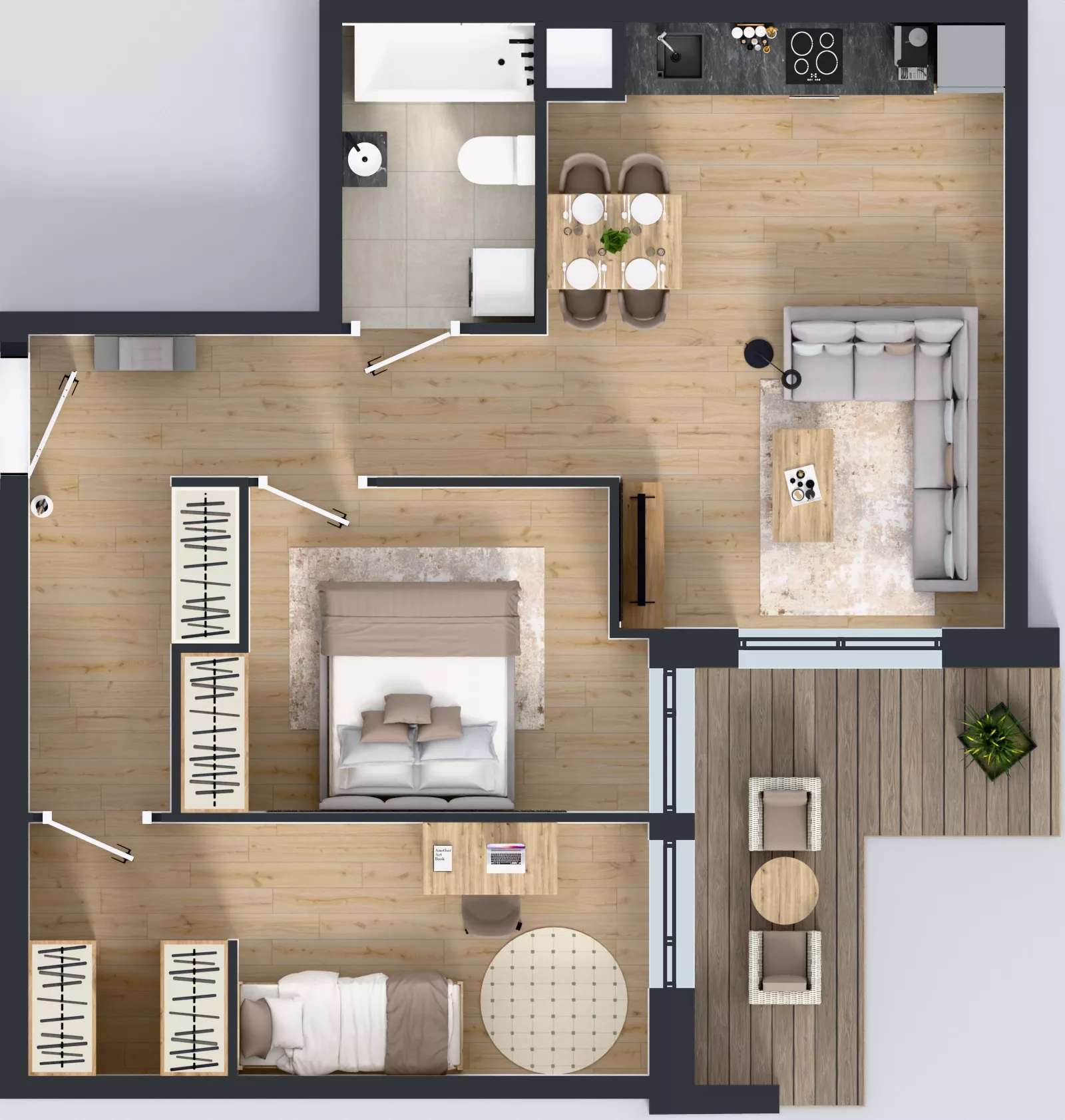 3 pokoje, mieszkanie 57,68 m², piętro 3, oferta nr B11-K2-3-4, Żerniki Na Novo III, Wrocław, Żerniki, ul. Maxa Berga