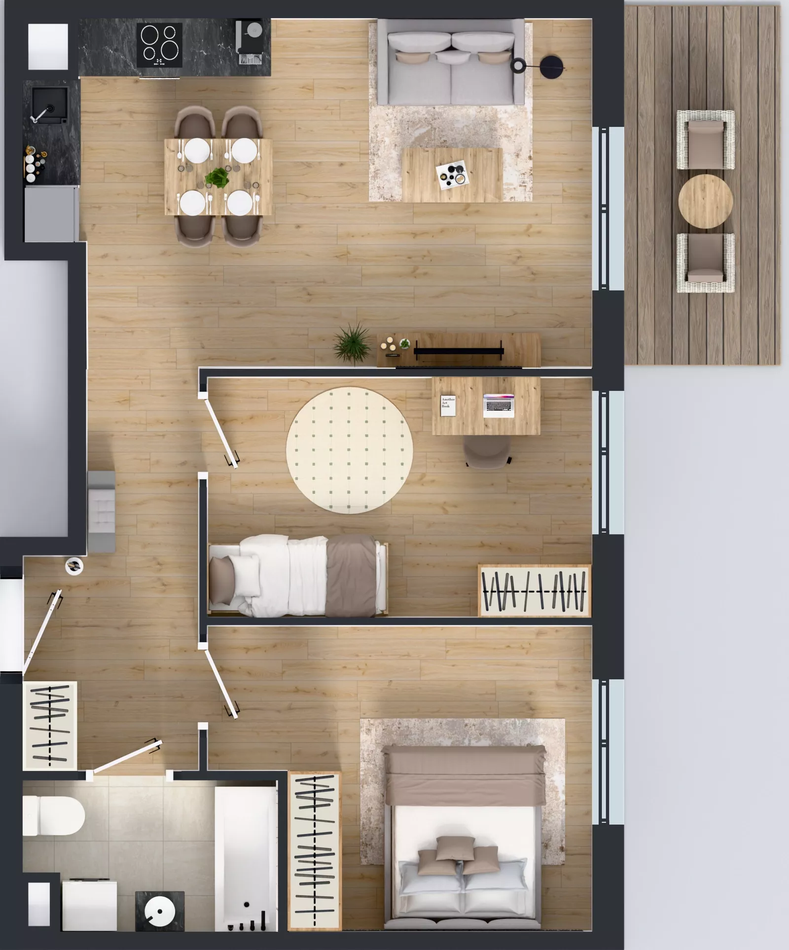3 pokoje, mieszkanie 58,39 m², piętro 4, oferta nr B11-K1-4-3, Żerniki Na Novo III, Wrocław, Żerniki, ul. Maxa Berga