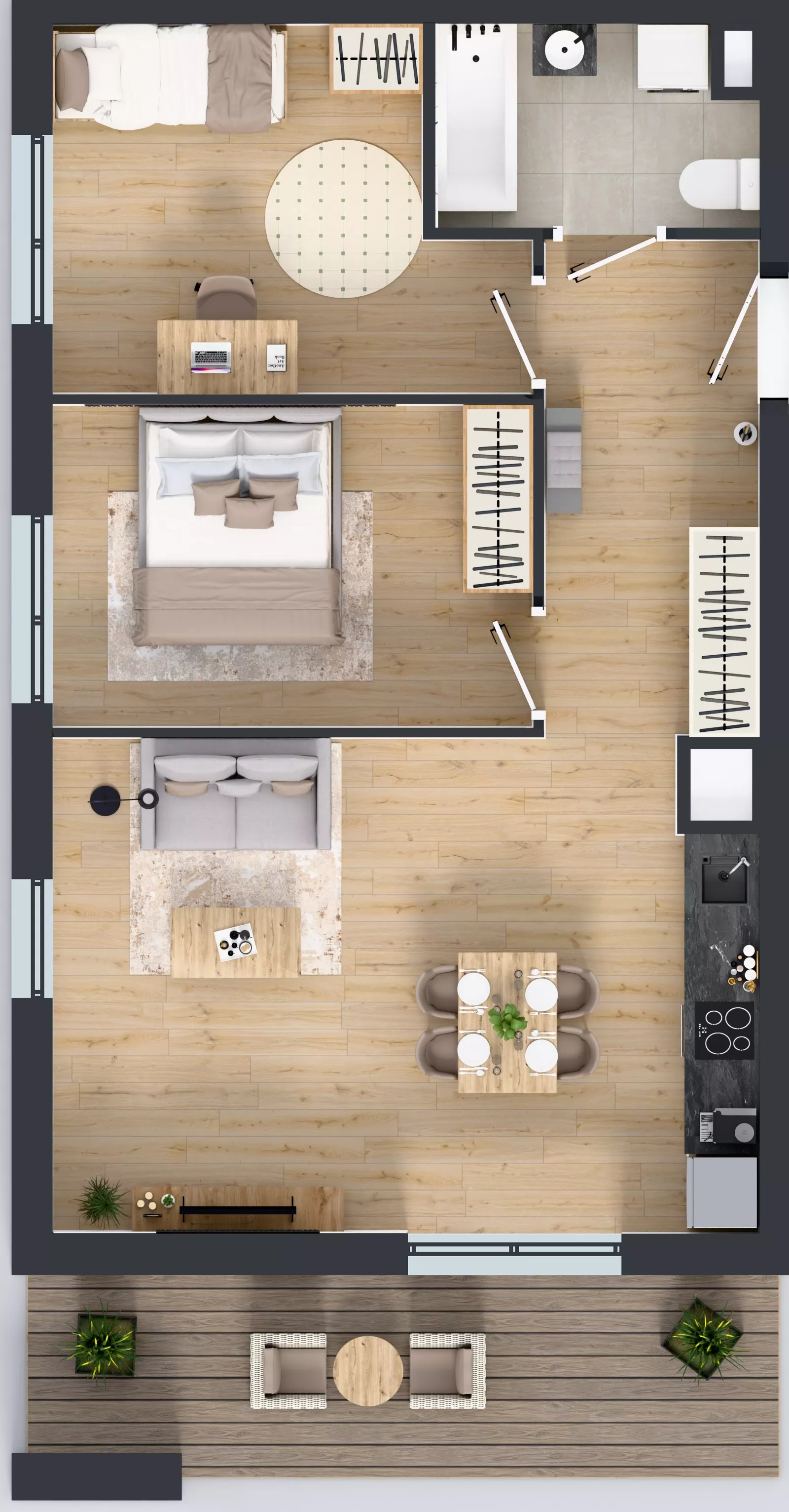 3 pokoje, mieszkanie 59,51 m², piętro 4, oferta nr B11-K1-4-5, Żerniki Na Novo III, Wrocław, Żerniki, ul. Maxa Berga