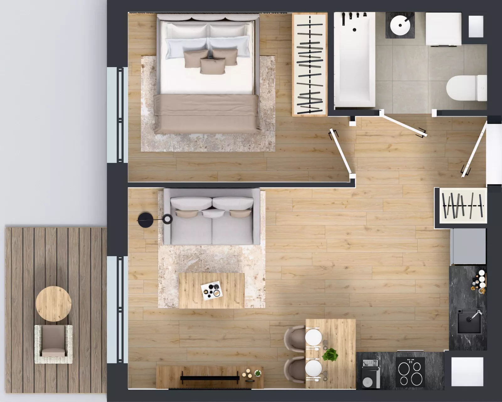 2 pokoje, mieszkanie 36,37 m², piętro 4, oferta nr B11-K1-4-6, Żerniki Na Novo III, Wrocław, Żerniki, ul. Maxa Berga