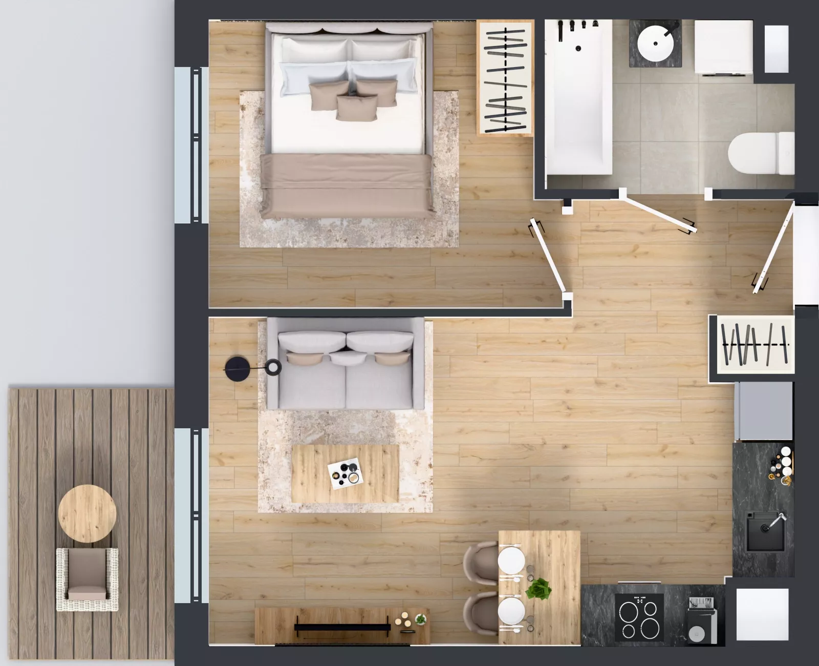 2 pokoje, mieszkanie 36,92 m², piętro 4, oferta nr B11-K1-4-7, Żerniki Na Novo III, Wrocław, Żerniki, ul. Maxa Berga