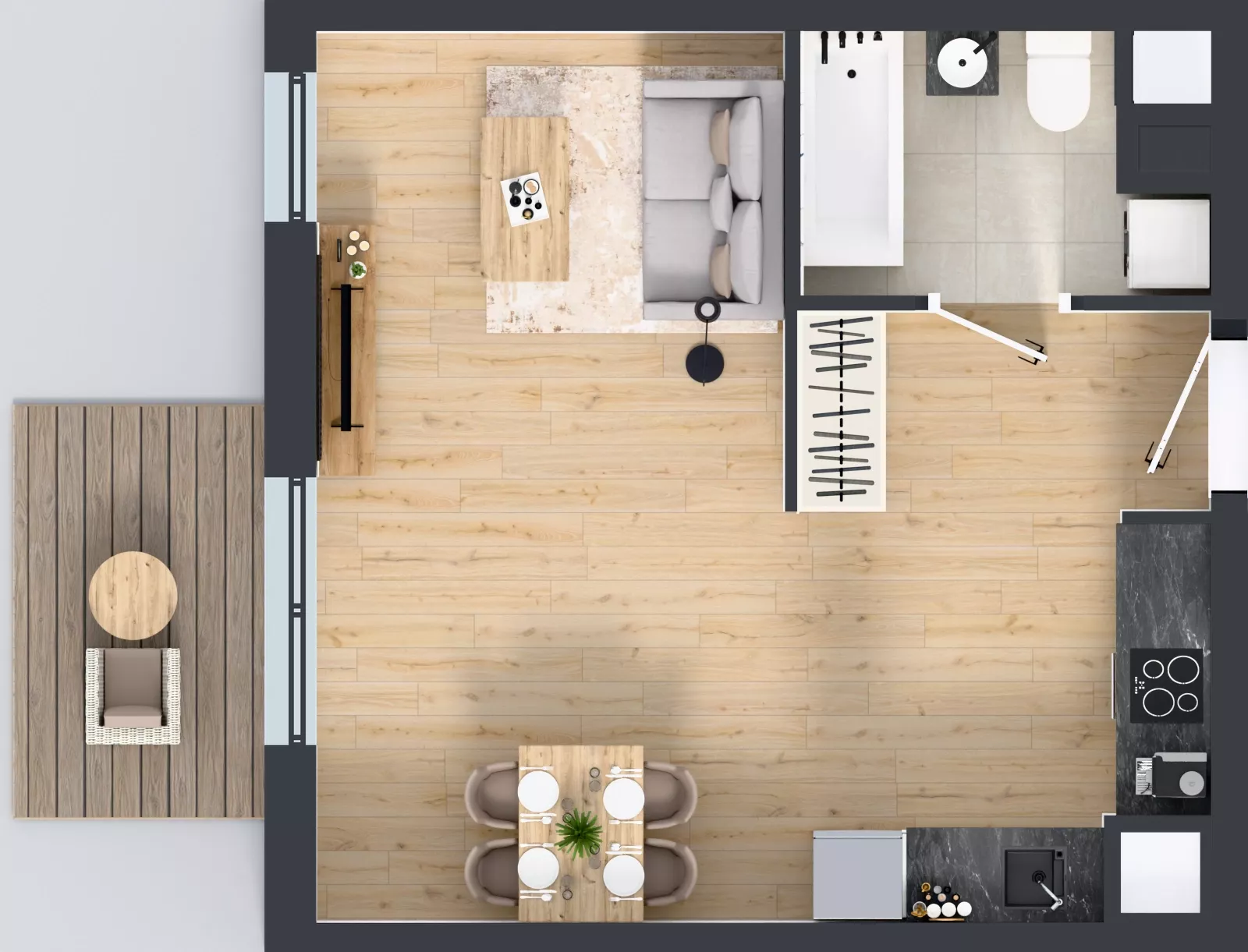 1 pokój, mieszkanie 34,20 m², piętro 4, oferta nr B11-K2-4-1, Żerniki Na Novo III, Wrocław, Żerniki, ul. Maxa Berga