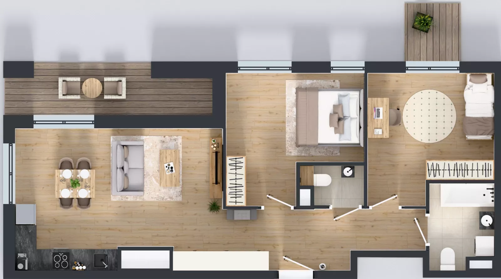 3 pokoje, mieszkanie 68,41 m², piętro 4, oferta nr B11-K2-4-2, Żerniki Na Novo III, Wrocław, Żerniki, ul. Maxa Berga