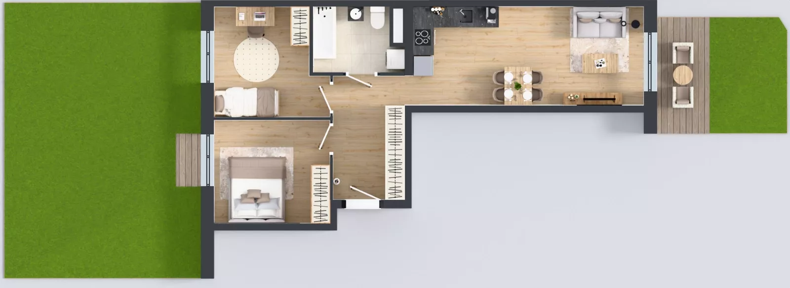 3 pokoje, mieszkanie 57,05 m², parter, oferta nr B12-K1-0-1, Żerniki Na Novo III, Wrocław, Żerniki, ul. Maxa Berga