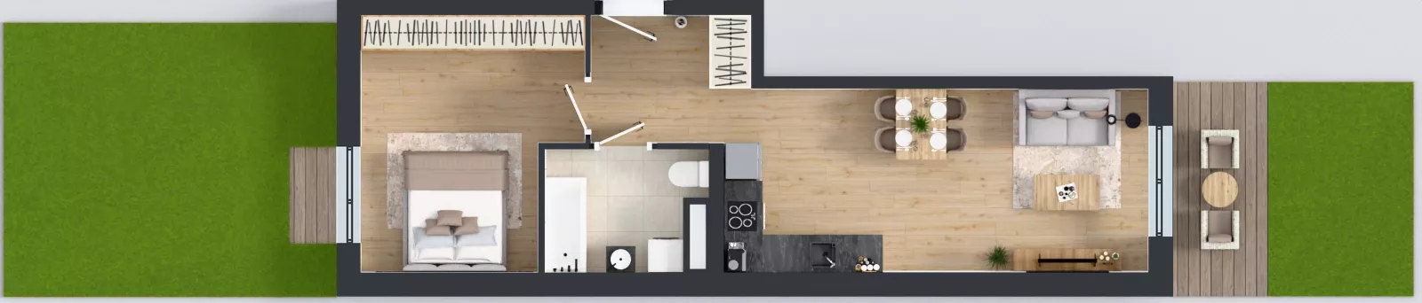 2 pokoje, mieszkanie 46,62 m², parter, oferta nr B12-K1-0-4, Żerniki Na Novo III, Wrocław, Żerniki, ul. Maxa Berga