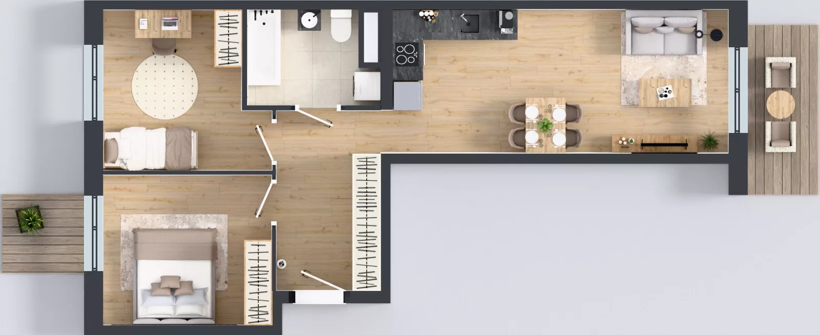 3 pokoje, mieszkanie 57,04 m², piętro 1, oferta nr B12-K1-1-1, Żerniki Na Novo III, Wrocław, Żerniki, ul. Maxa Berga