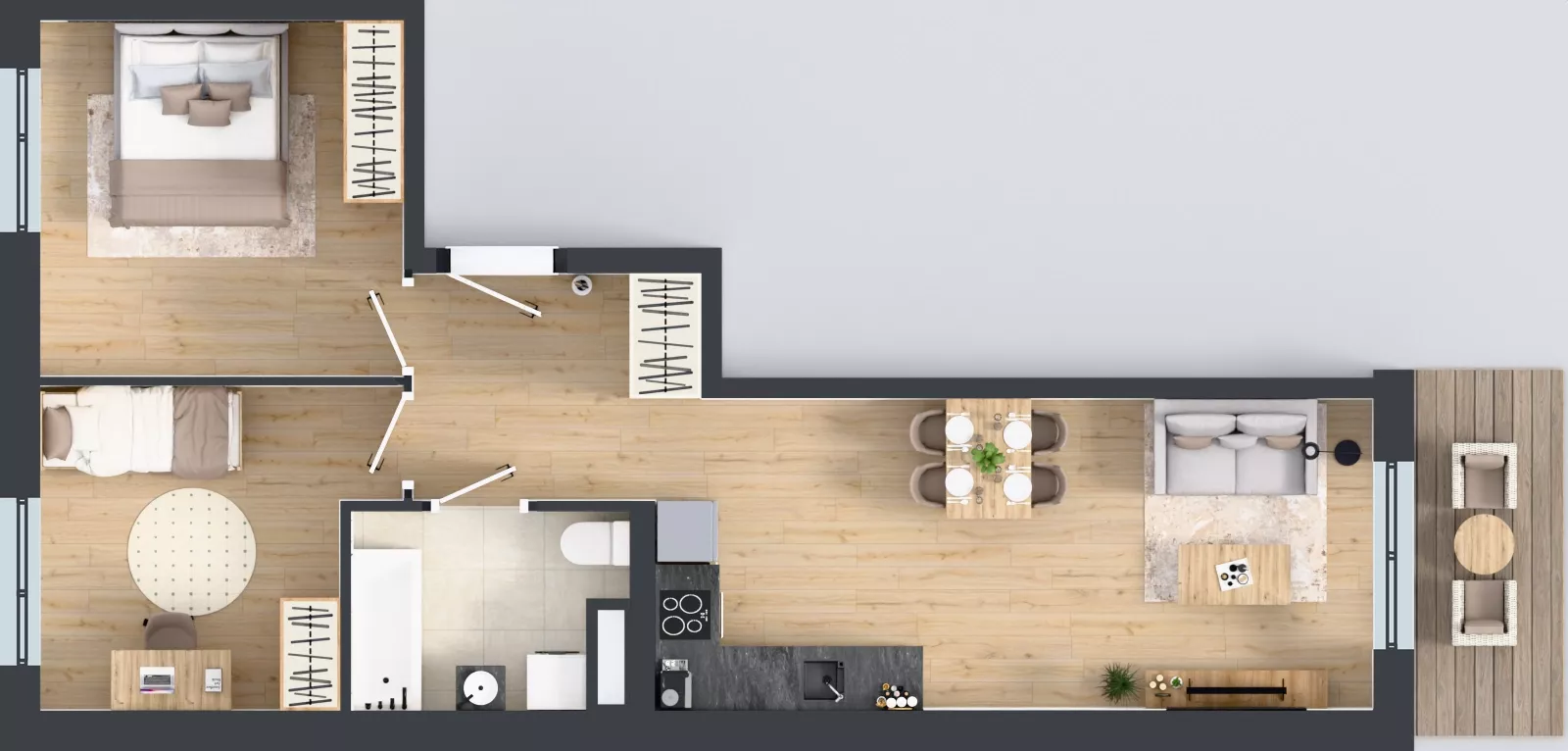 3 pokoje, mieszkanie 55,33 m², piętro 1, oferta nr B12-K1-1-4, Żerniki Na Novo III, Wrocław, Żerniki, ul. Maxa Berga