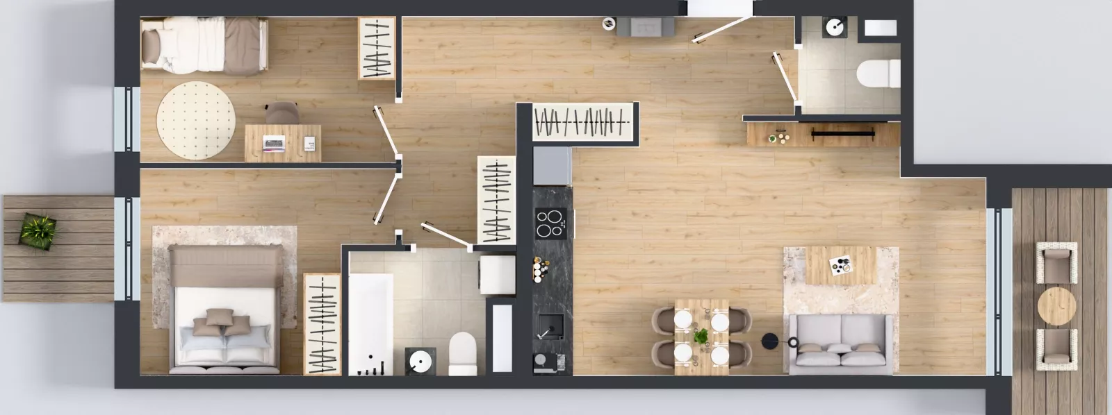 3 pokoje, mieszkanie 66,61 m², piętro 2, oferta nr B12-K2-2-1, Żerniki Na Novo III, Wrocław, Żerniki, ul. Maxa Berga