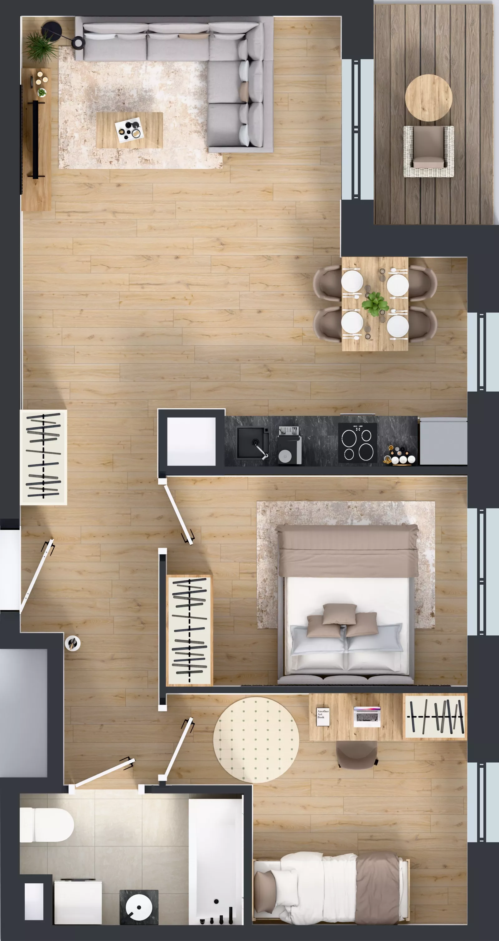 3 pokoje, mieszkanie 56,51 m², piętro 2, oferta nr B12-K3-2-2, Żerniki Na Novo III, Wrocław, Żerniki, ul. Maxa Berga