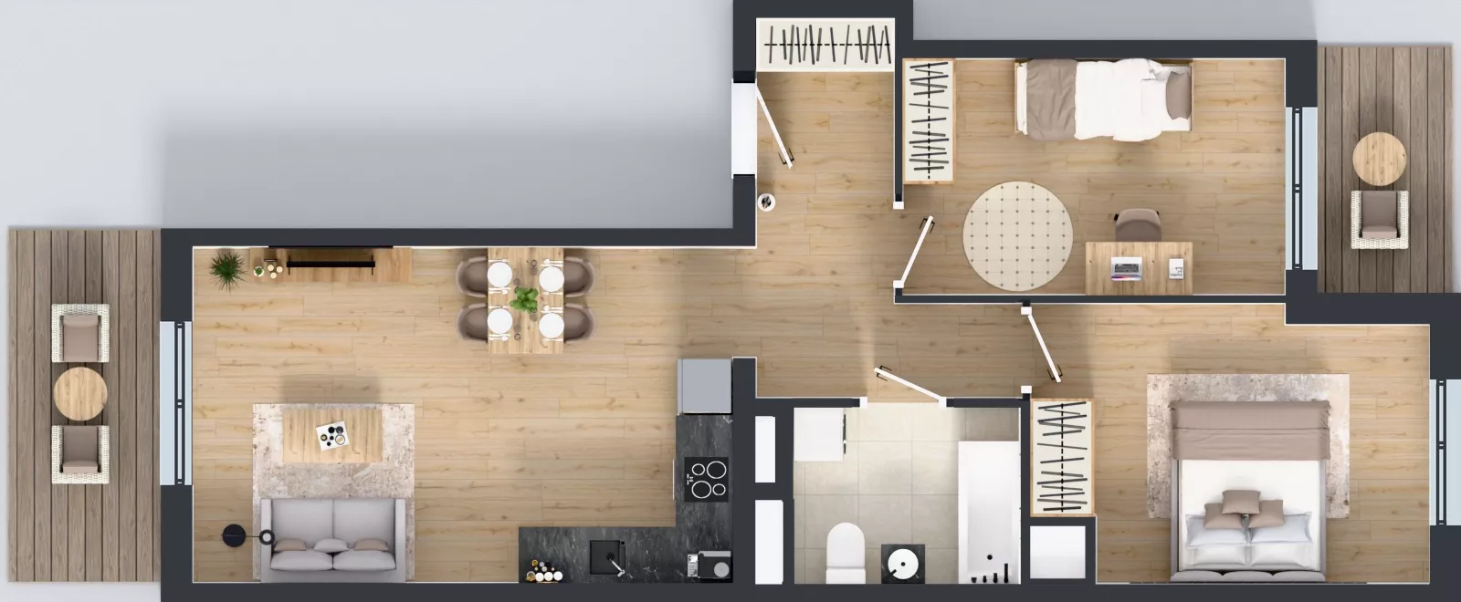 3 pokoje, mieszkanie 60,21 m², piętro 3, oferta nr B12-K2-3-4, Żerniki Na Novo III, Wrocław, Żerniki, ul. Maxa Berga