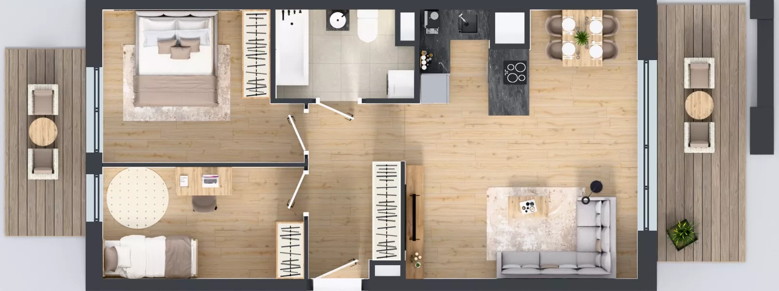 3 pokoje, mieszkanie 60,71 m², piętro 4, oferta nr B12-K3-4-1, Żerniki Na Novo III, Wrocław, Żerniki, ul. Maxa Berga