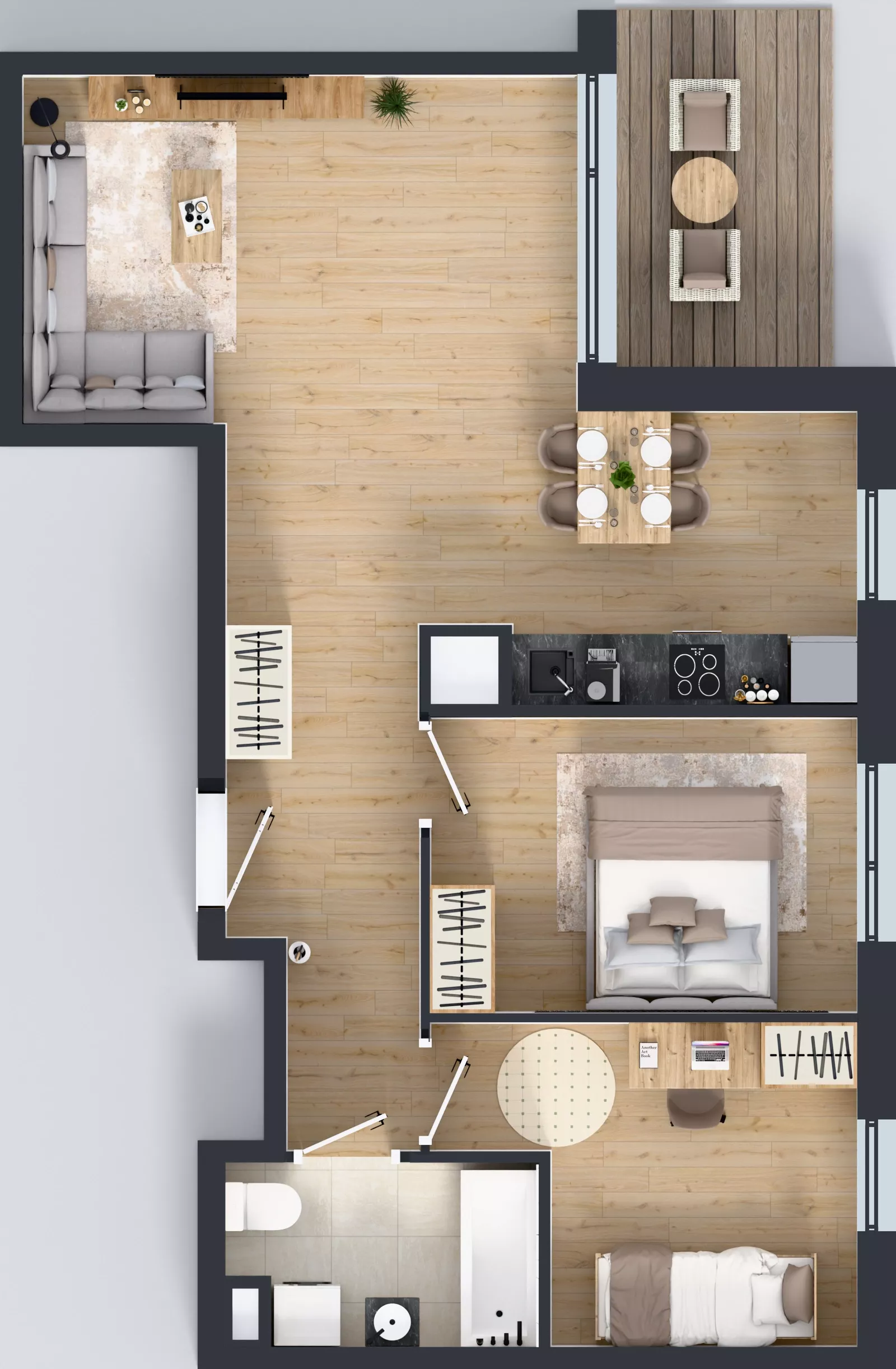 3 pokoje, mieszkanie 60,19 m², piętro 4, oferta nr B12-K3-4-2, Żerniki Na Novo III, Wrocław, Żerniki, ul. Maxa Berga