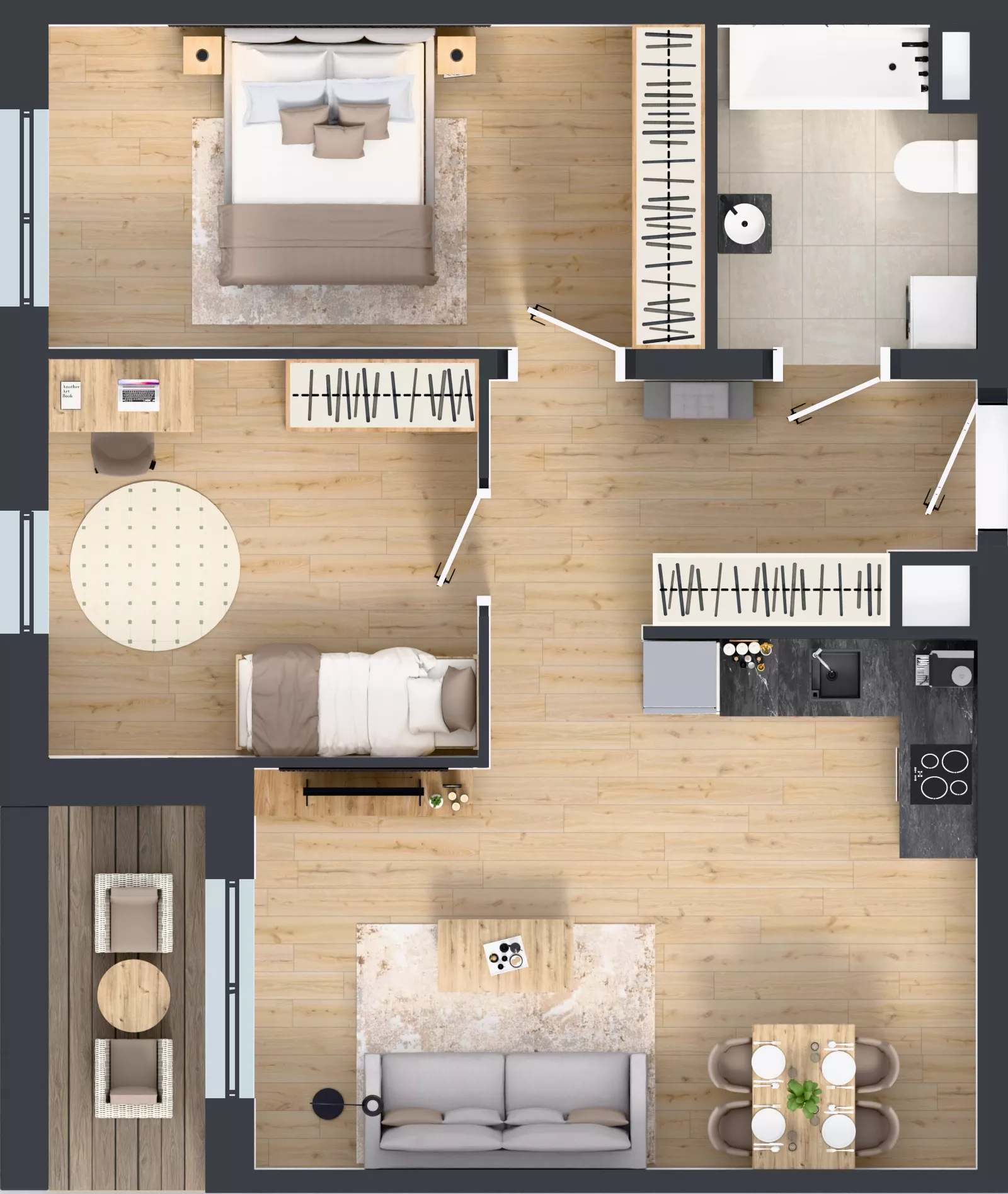 3 pokoje, mieszkanie 62,71 m², piętro 1, oferta nr B9-K1-1-5, Żerniki Na Novo III, Wrocław, Żerniki, ul. Maxa Berga