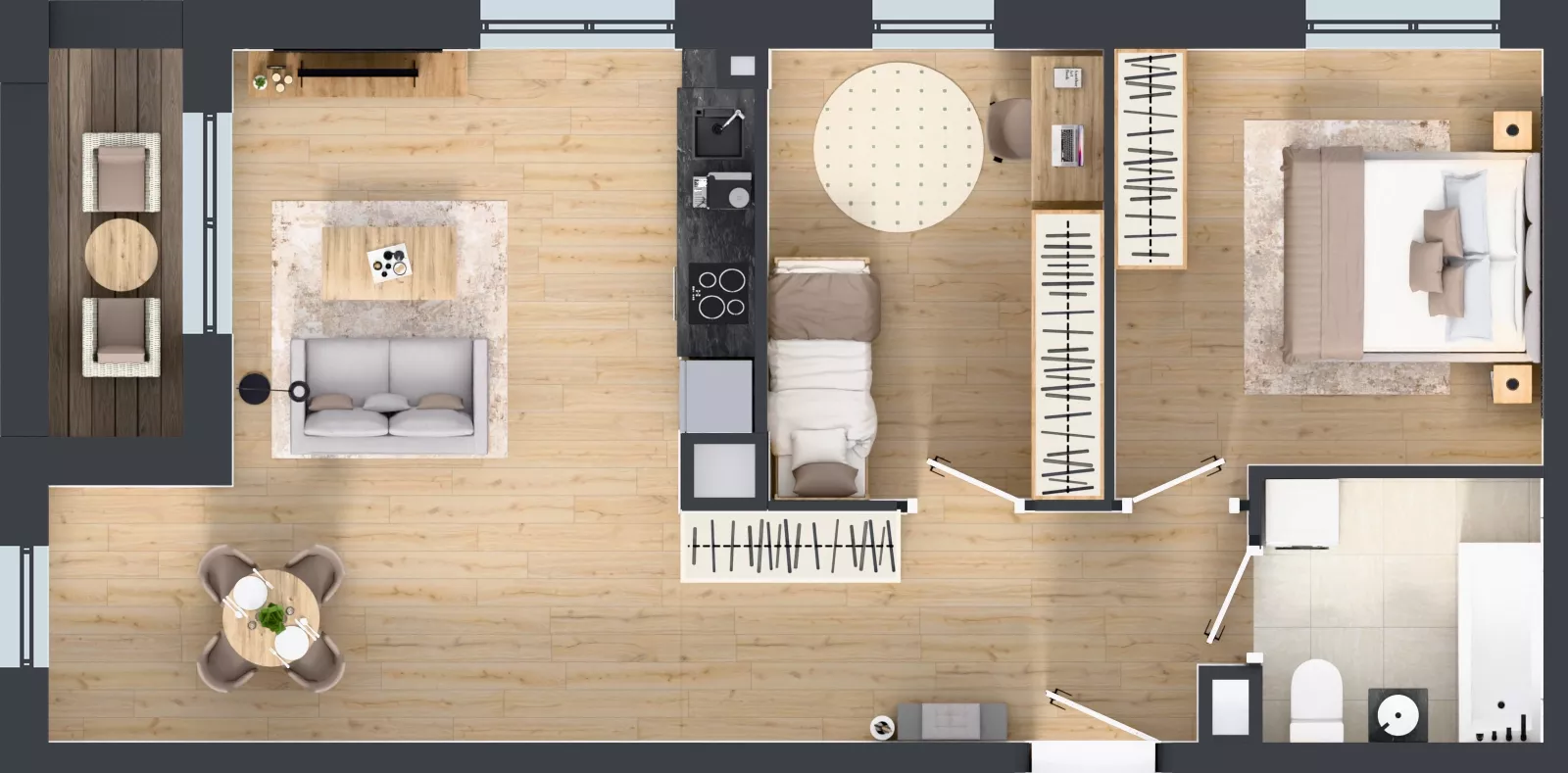 3 pokoje, mieszkanie 62,13 m², piętro 1, oferta nr B9-K2-1-1, Żerniki Na Novo III, Wrocław, Żerniki, ul. Maxa Berga
