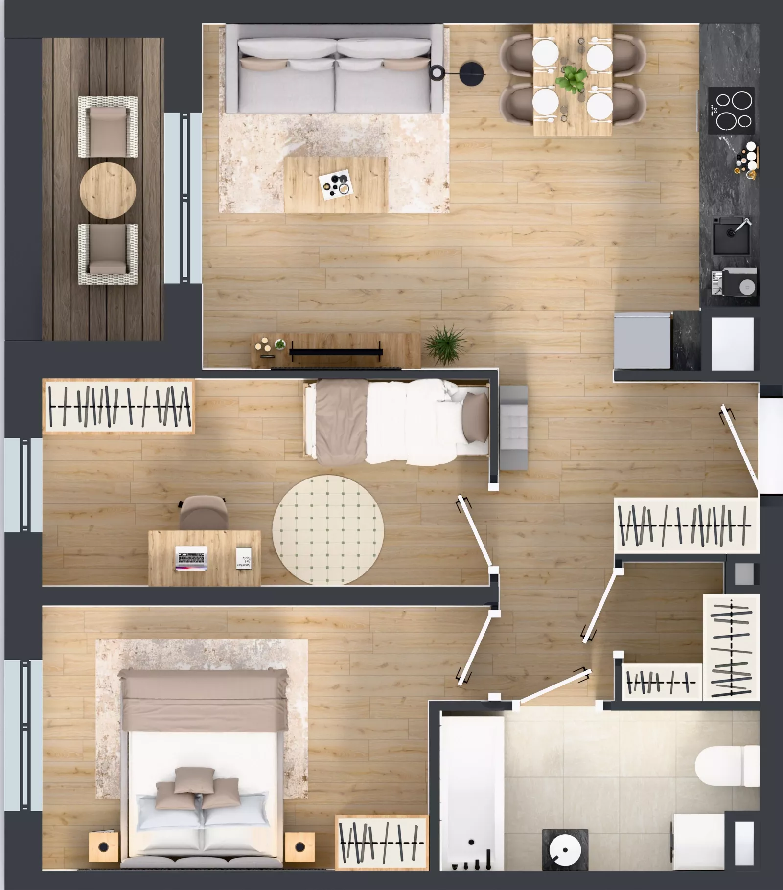 3 pokoje, mieszkanie 58,76 m², piętro 1, oferta nr B9-K2-1-2, Żerniki Na Novo III, Wrocław, Żerniki, ul. Maxa Berga