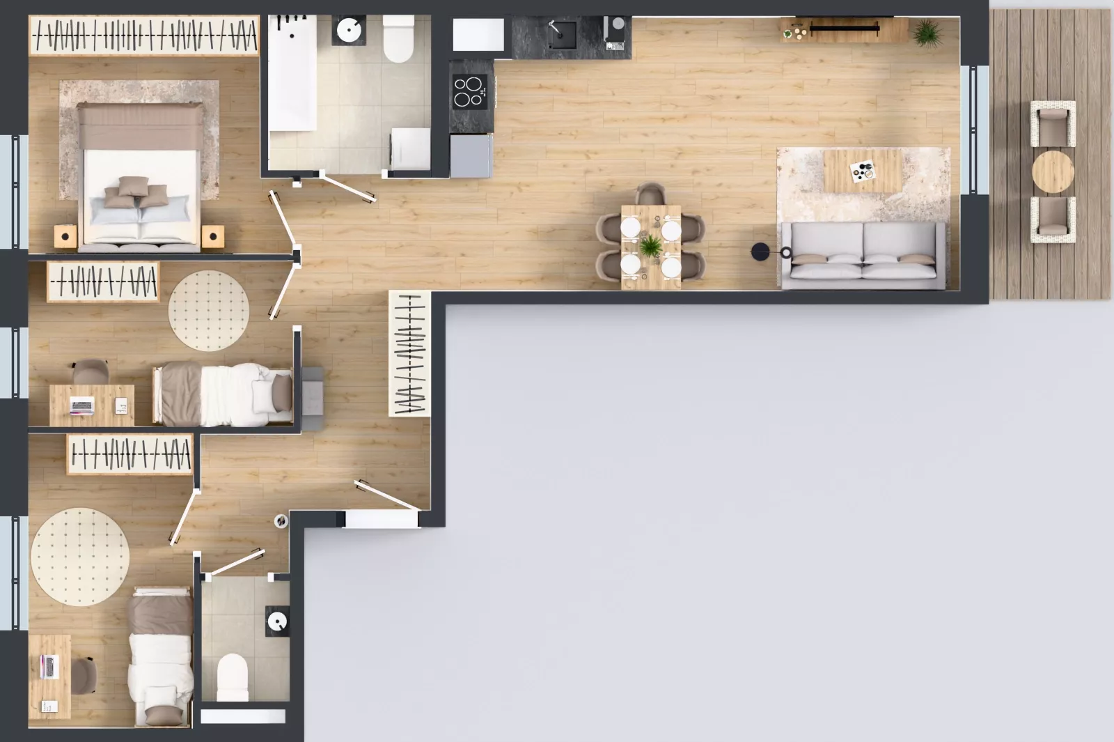 4 pokoje, mieszkanie 76,33 m², piętro 1, oferta nr B9-K3-1-4, Żerniki Na Novo III, Wrocław, Żerniki, ul. Maxa Berga