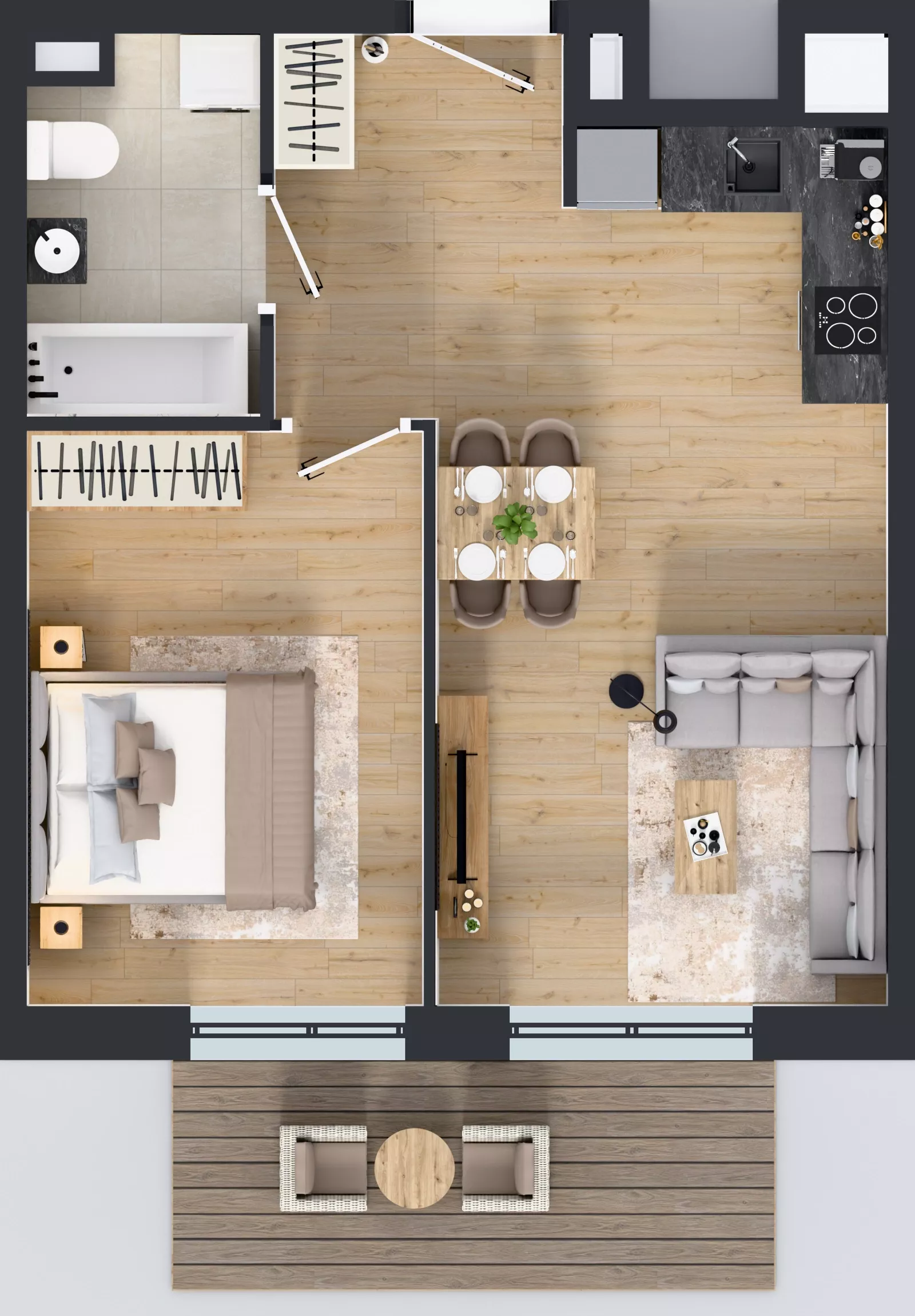 2 pokoje, mieszkanie 43,15 m², piętro 1, oferta nr B9-K4-1-2, Żerniki Na Novo III, Wrocław, Żerniki, ul. Maxa Berga