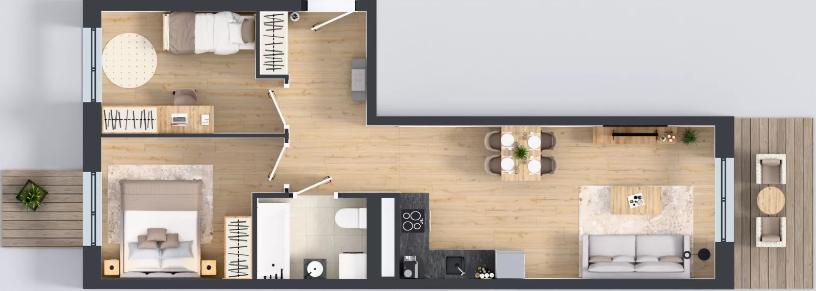 3 pokoje, mieszkanie 54,89 m², piętro 1, oferta nr B9-K5-1-1, Żerniki Na Novo III, Wrocław, Żerniki, ul. Maxa Berga