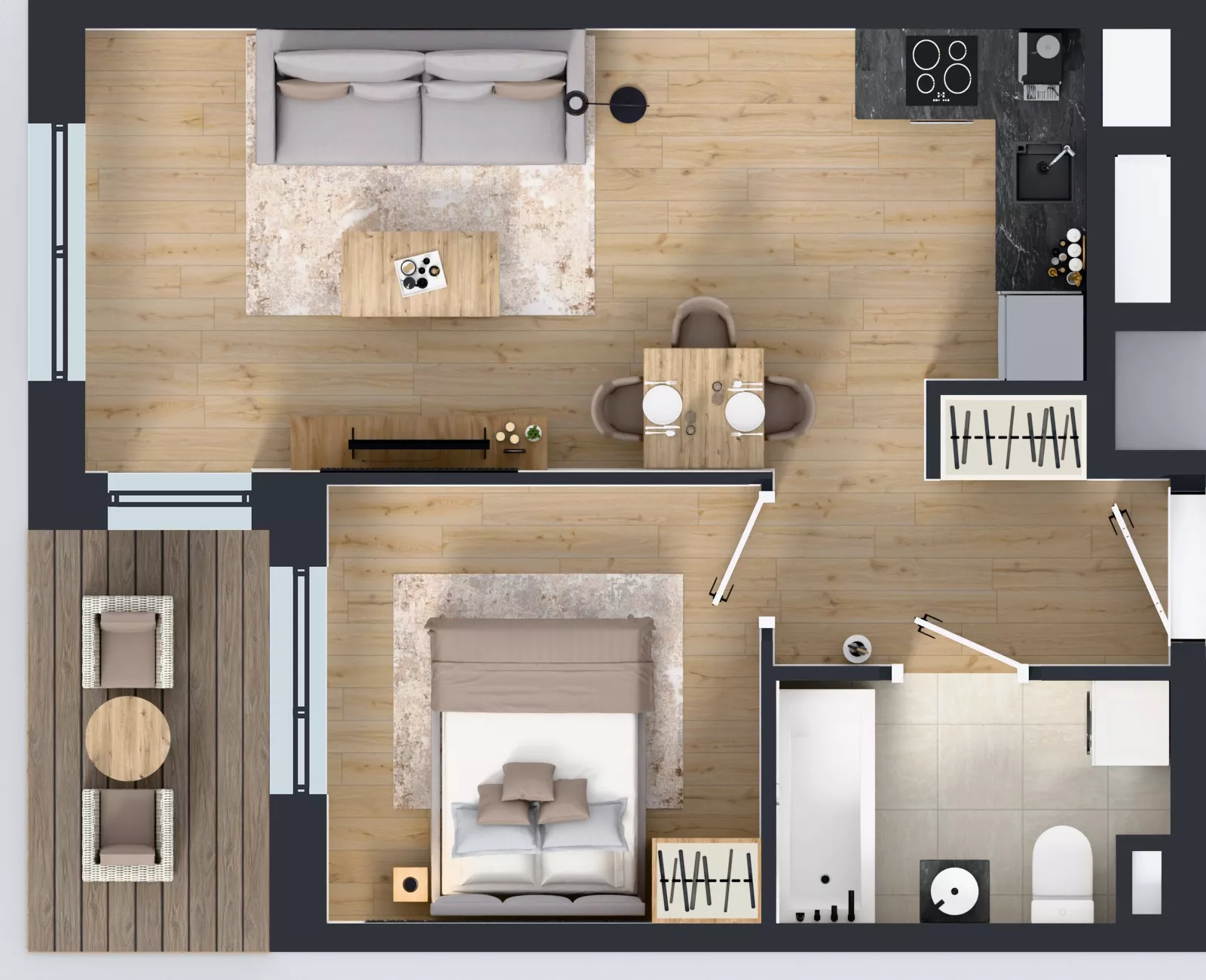 2 pokoje, mieszkanie 39,11 m², piętro 2, oferta nr B9-K1-2-8, Żerniki Na Novo III, Wrocław, Żerniki, ul. Maxa Berga