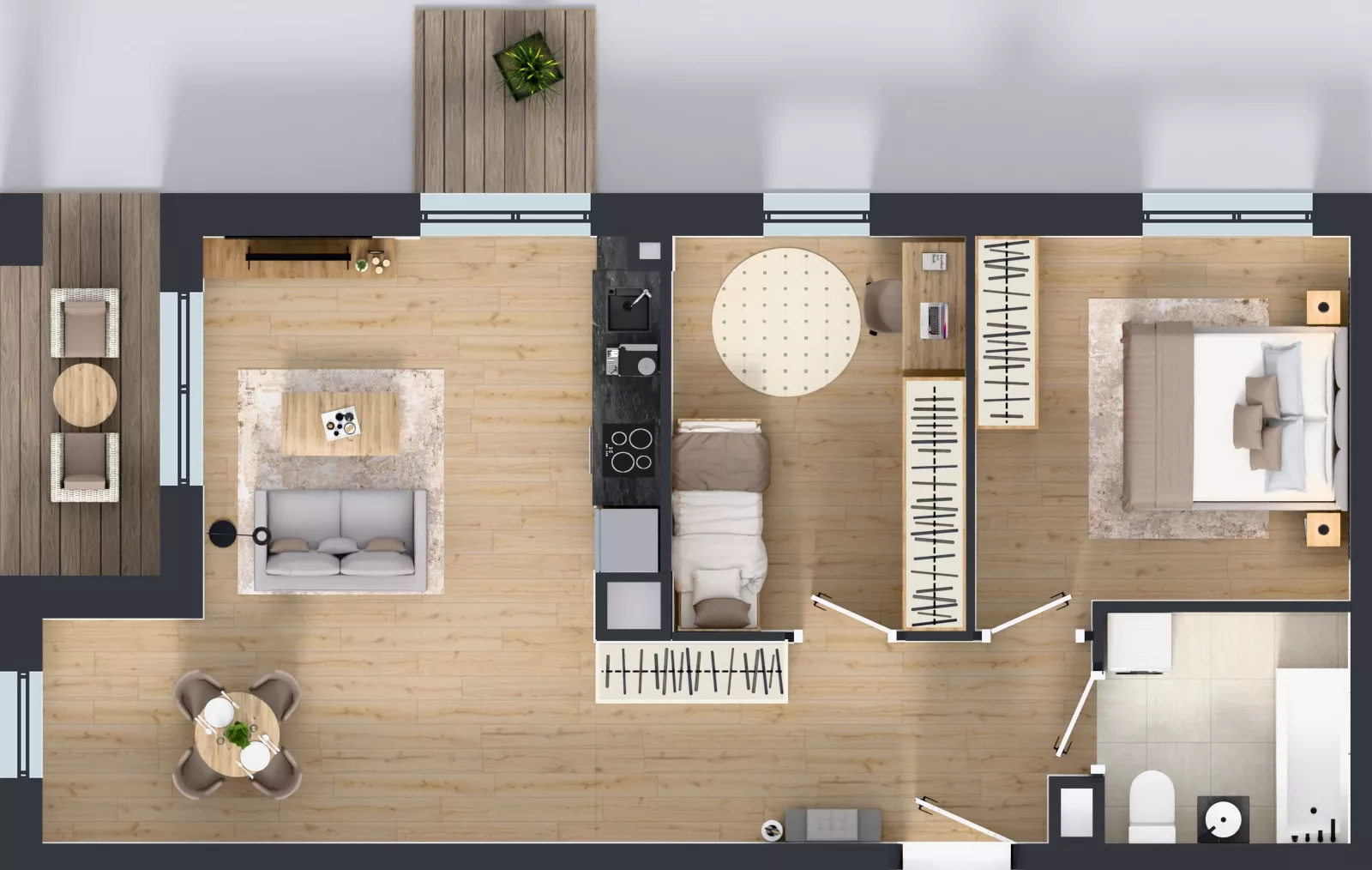 3 pokoje, mieszkanie 62,13 m², piętro 2, oferta nr B9-K2-2-1, Żerniki Na Novo III, Wrocław, Żerniki, ul. Maxa Berga