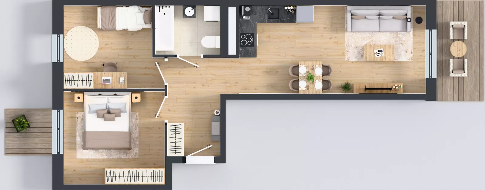 3 pokoje, mieszkanie 56,58 m², piętro 2, oferta nr B9-K4-2-4, Żerniki Na Novo III, Wrocław, Żerniki, ul. Maxa Berga