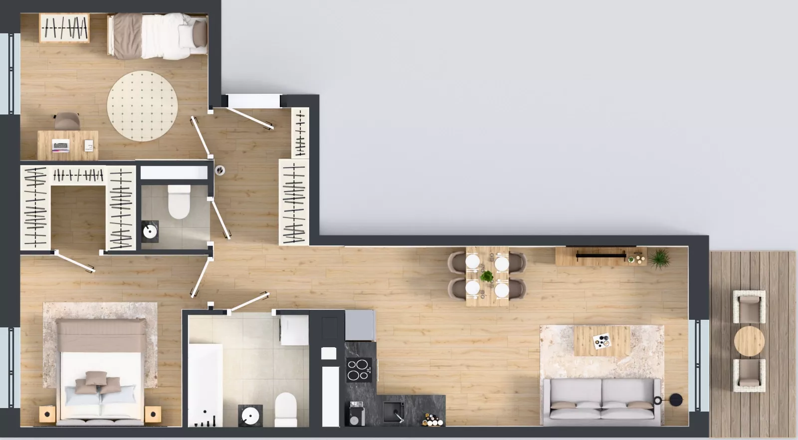 3 pokoje, mieszkanie 54,89 m², piętro 2, oferta nr B9-K5-2-1, Żerniki Na Novo III, Wrocław, Żerniki, ul. Maxa Berga
