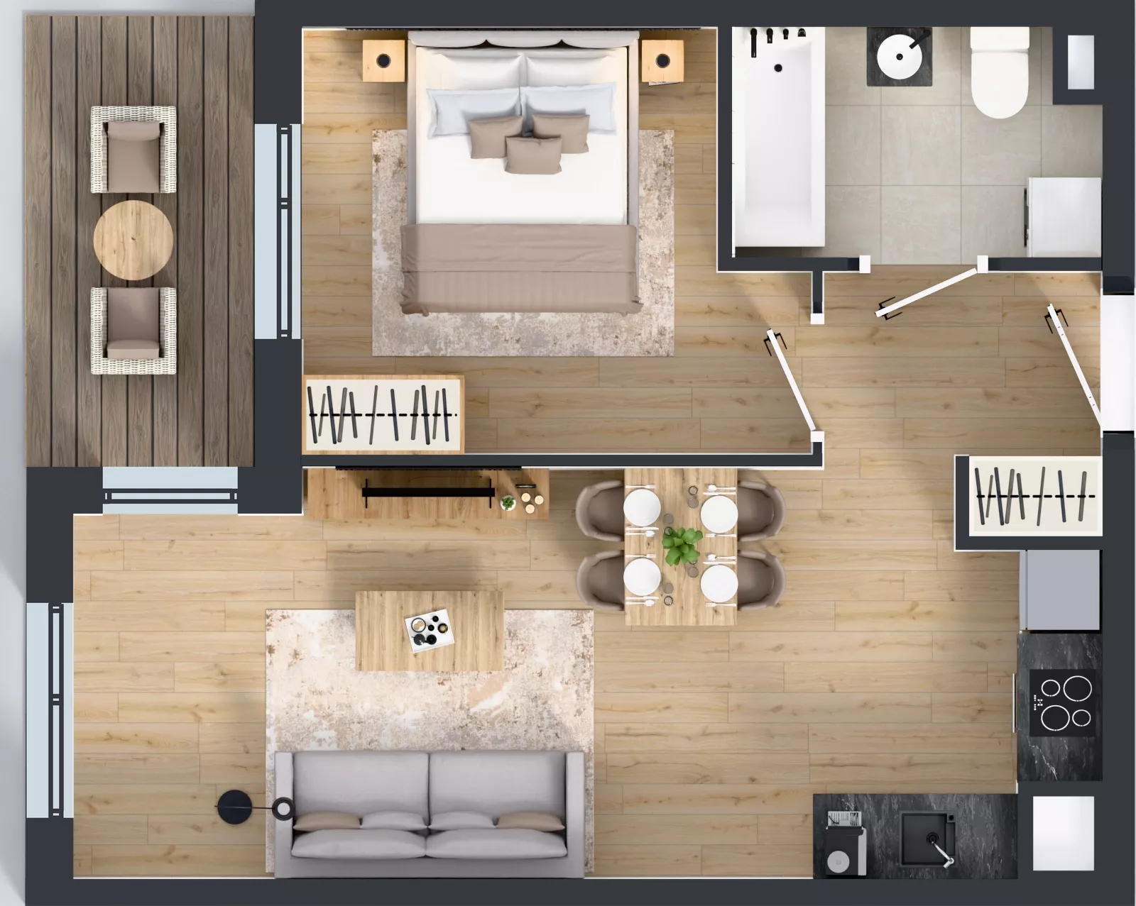 2 pokoje, mieszkanie 40,78 m², piętro 3, oferta nr B9-K1-3-3, Żerniki Na Novo III, Wrocław, Żerniki, ul. Maxa Berga