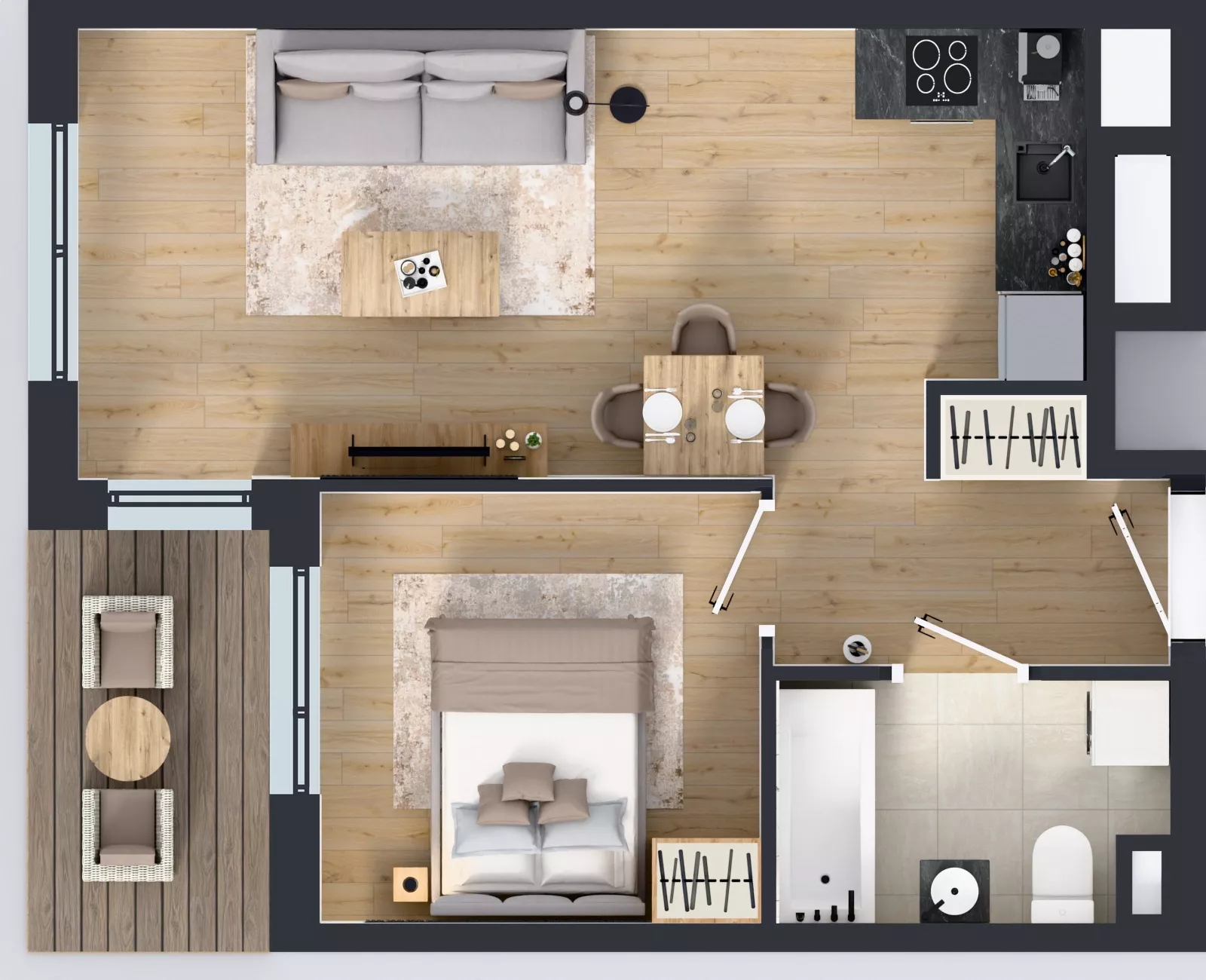 2 pokoje, mieszkanie 39,65 m², piętro 3, oferta nr B9-K1-3-8, Żerniki Na Novo III, Wrocław, Żerniki, ul. Maxa Berga