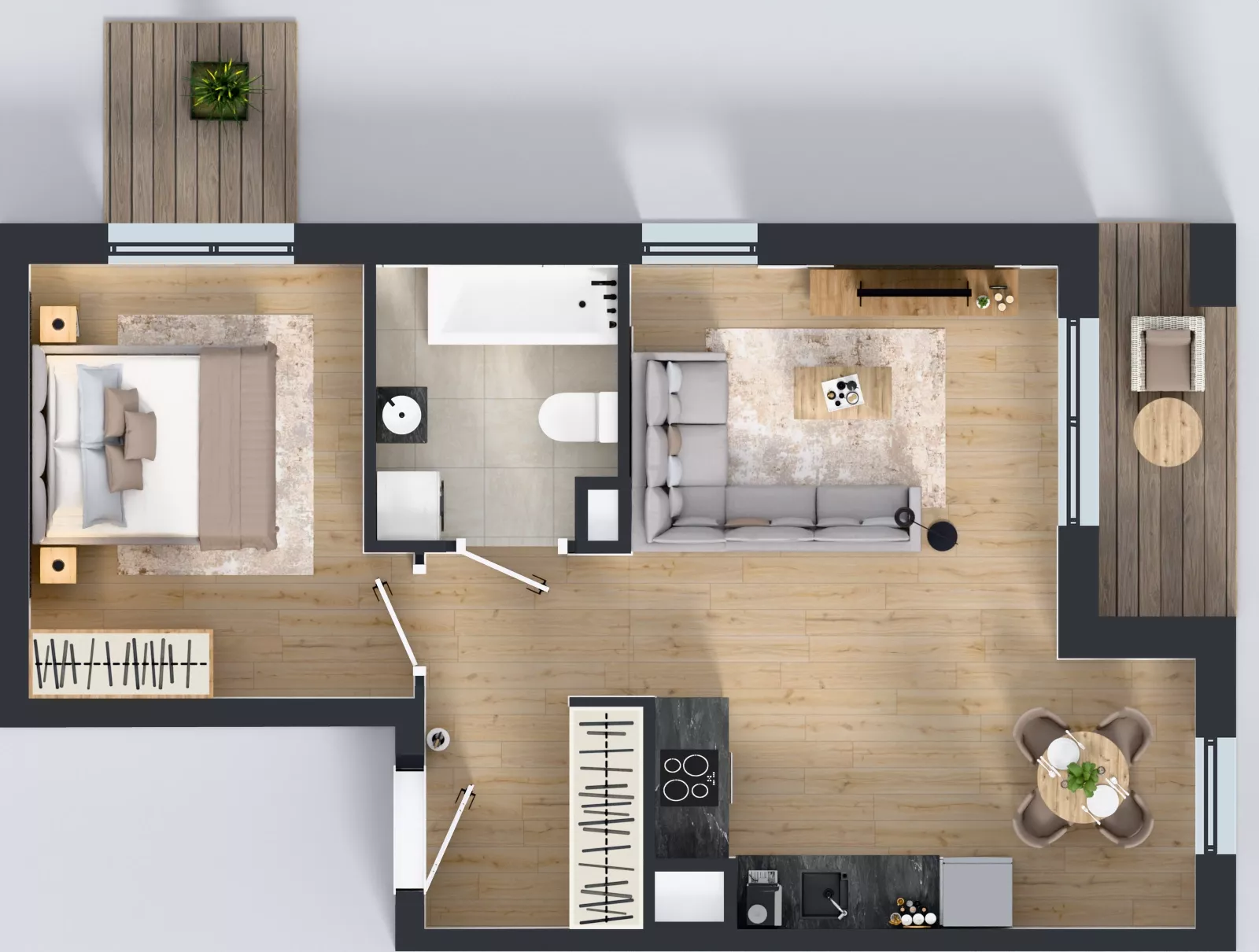 2 pokoje, mieszkanie 45,33 m², piętro 3, oferta nr B9-K5-3-4, Żerniki Na Novo III, Wrocław, Żerniki, ul. Maxa Berga