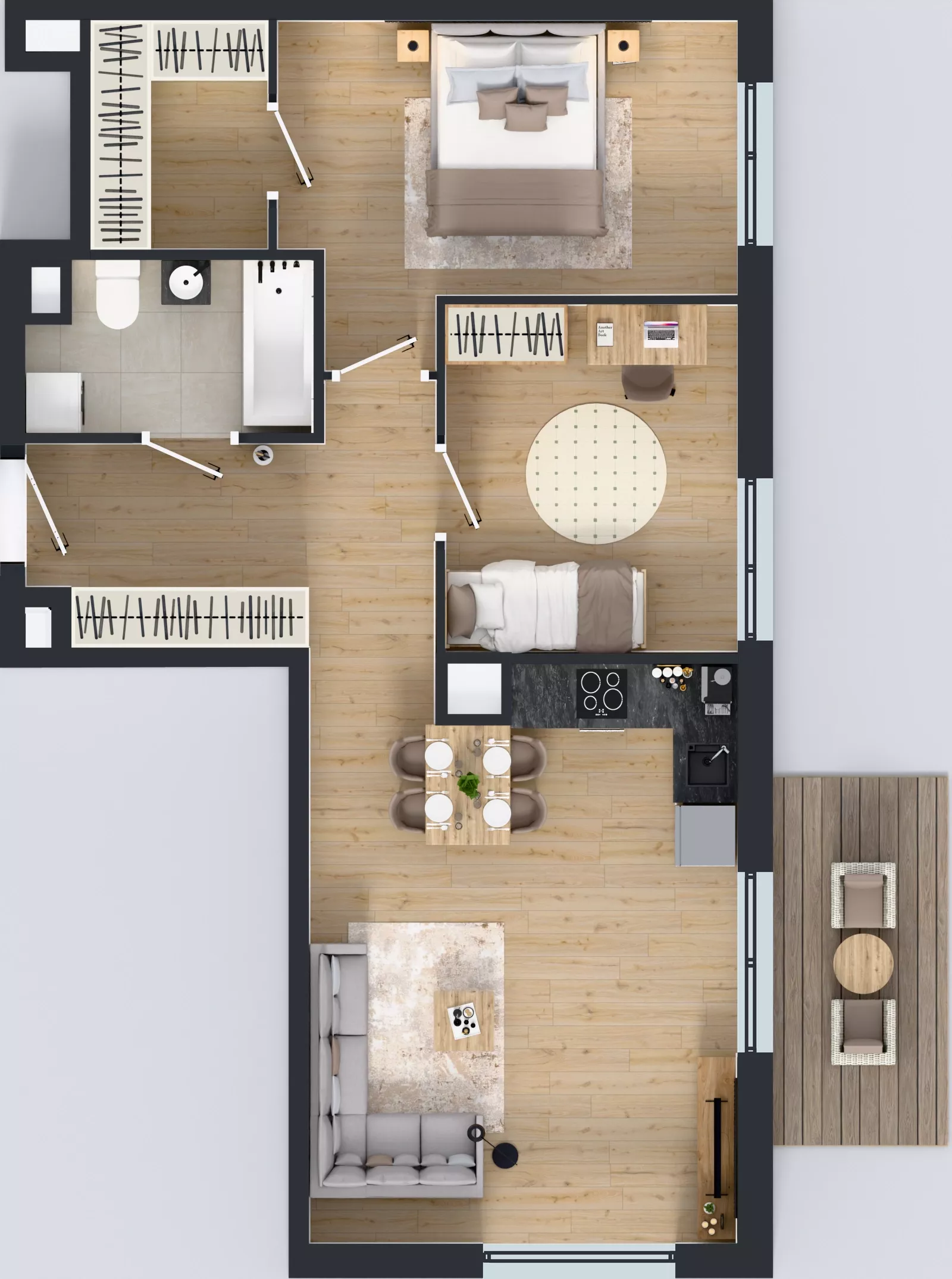3 pokoje, mieszkanie 64,46 m², piętro 4, oferta nr B9-K1-4-2, Żerniki Na Novo III, Wrocław, Żerniki, ul. Maxa Berga