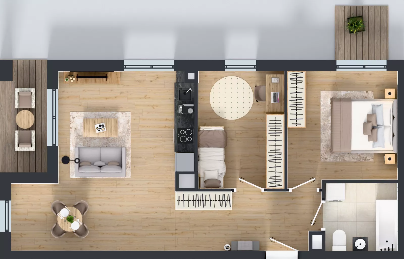 3 pokoje, mieszkanie 63,18 m², piętro 4, oferta nr B9-K2-4-1, Żerniki Na Novo III, Wrocław, Żerniki, ul. Maxa Berga