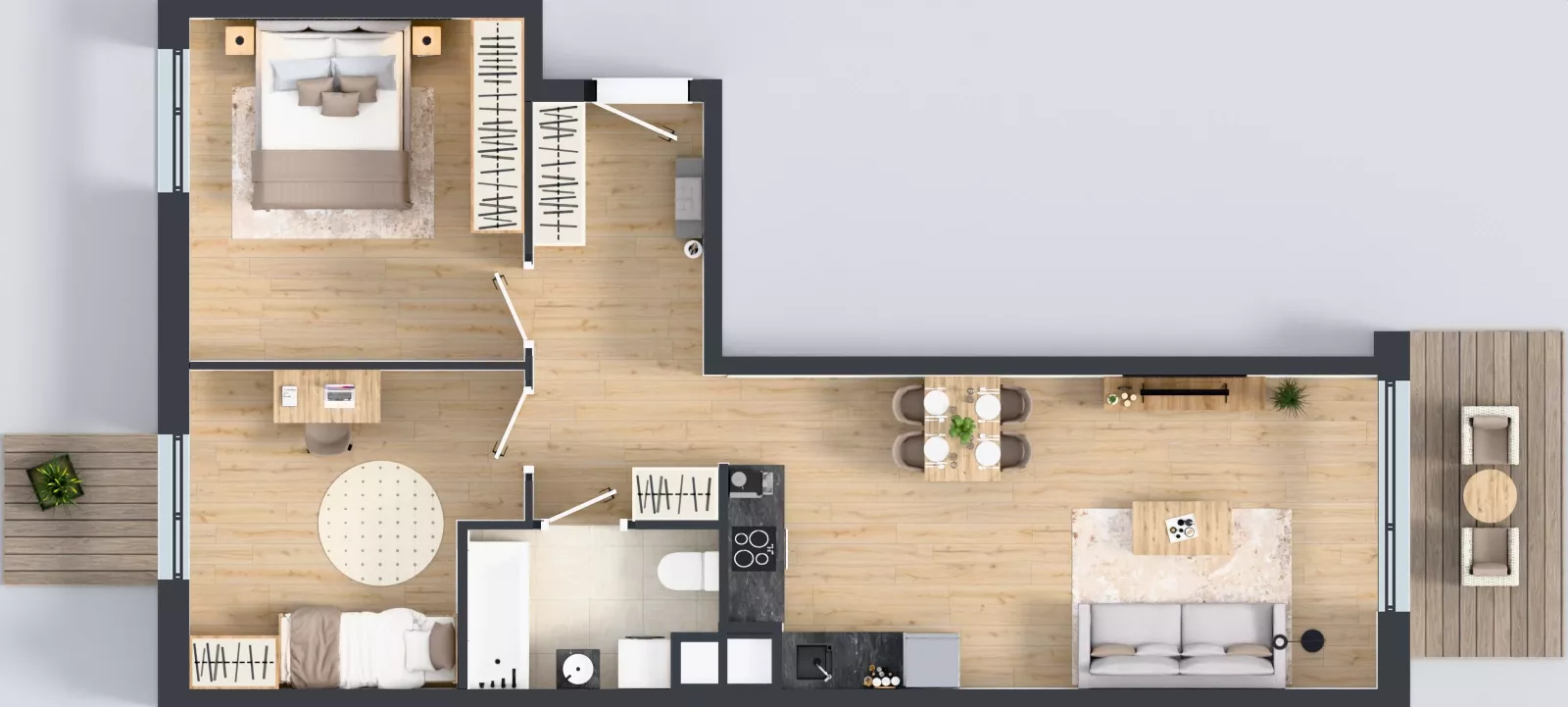 3 pokoje, mieszkanie 65,04 m², piętro 4, oferta nr B9-K3-4-1, Żerniki Na Novo III, Wrocław, Żerniki, ul. Maxa Berga