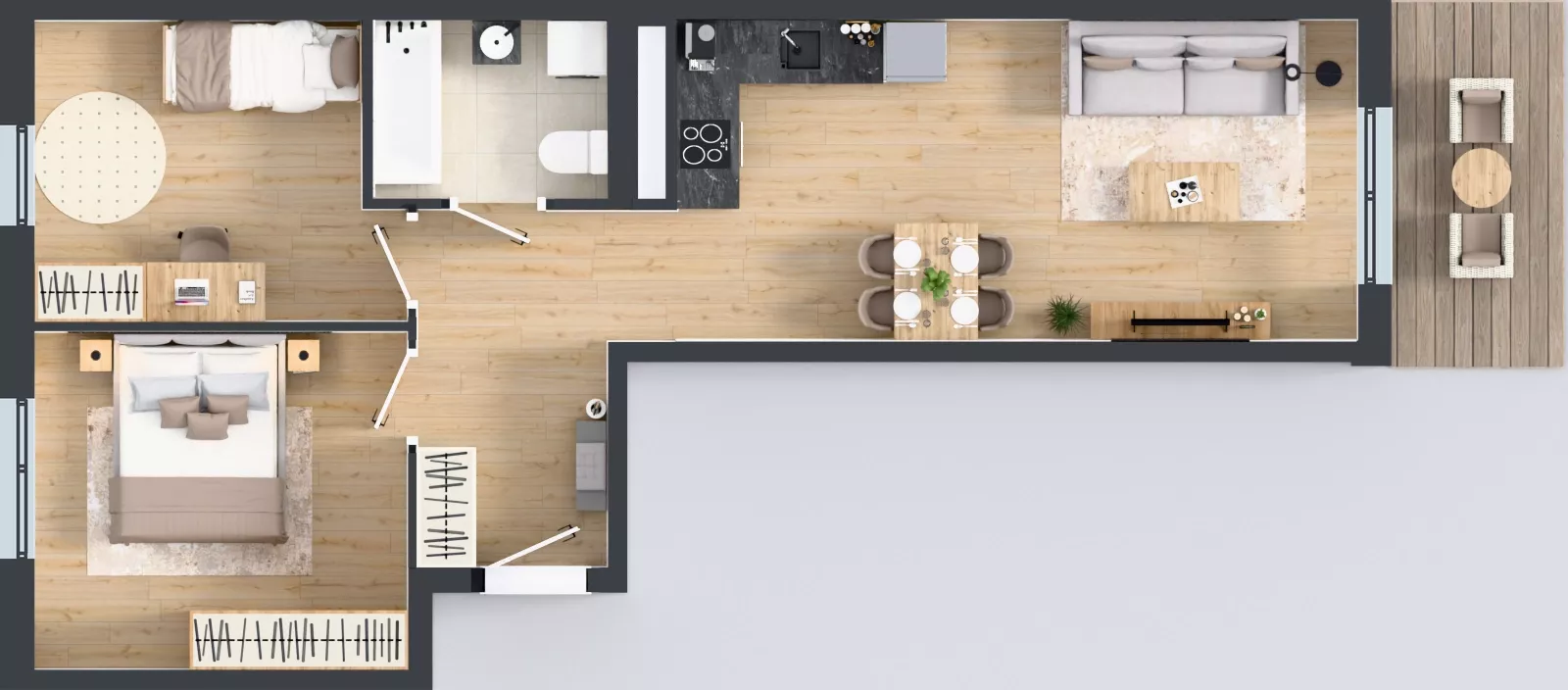 3 pokoje, mieszkanie 57,16 m², piętro 4, oferta nr B9-K4-4-4, Żerniki Na Novo III, Wrocław, Żerniki, ul. Maxa Berga