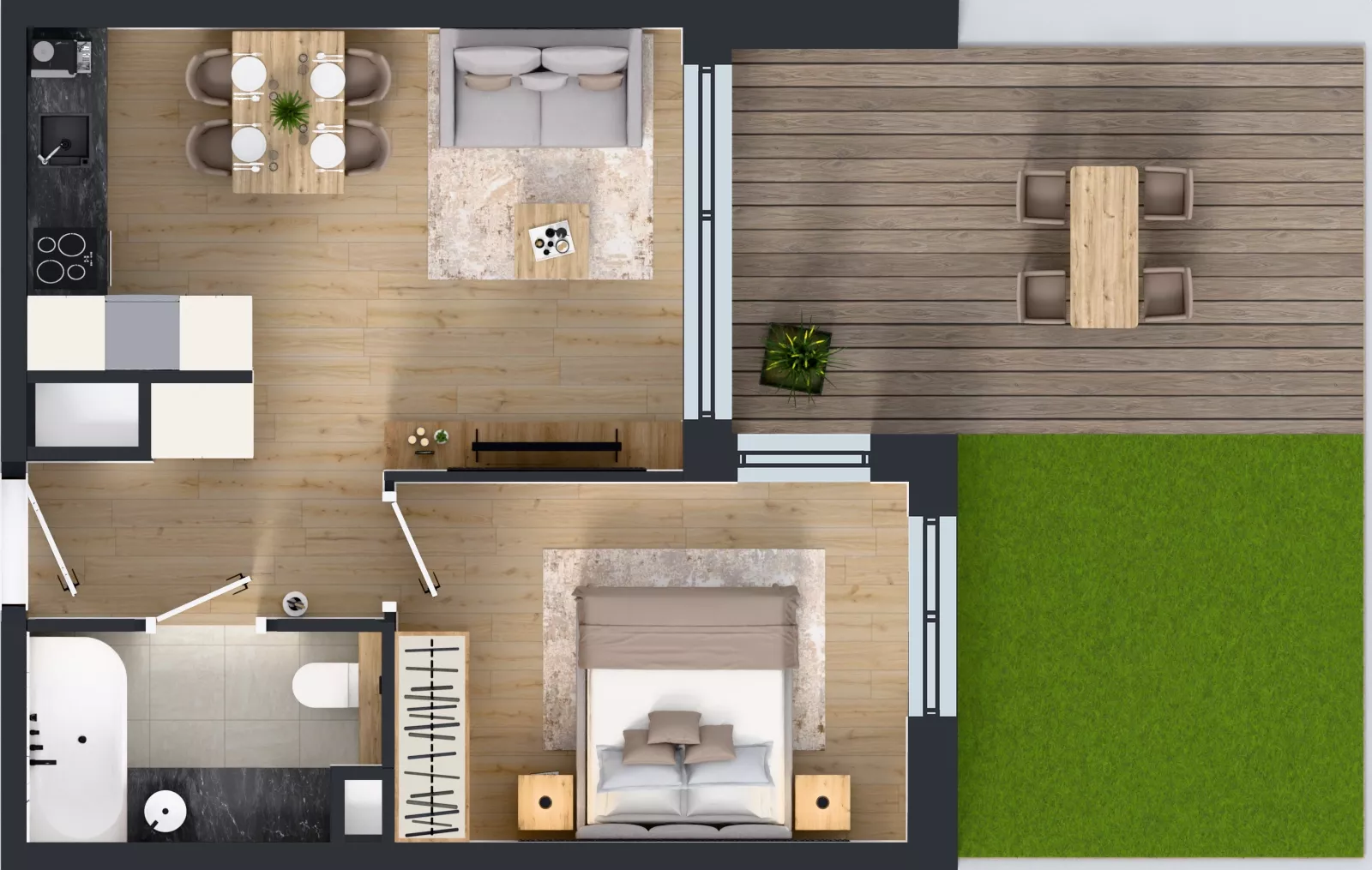 2 pokoje, mieszkanie 37,72 m², parter, oferta nr D.0.6, ATAL Parkowa, Poznań, Nowe Miasto, Osiedle Warszawskie, ul. Mogileńska