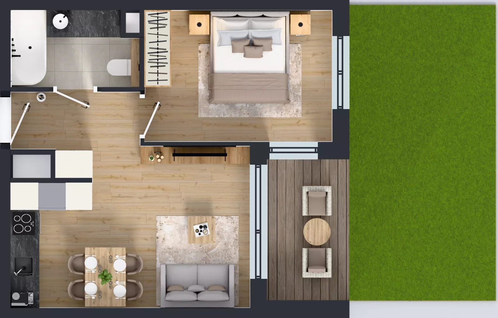 2 pokoje, mieszkanie 37,72 m², parter, oferta nr D.0.7, ATAL Parkowa, Poznań, Nowe Miasto, Osiedle Warszawskie, ul. Mogileńska