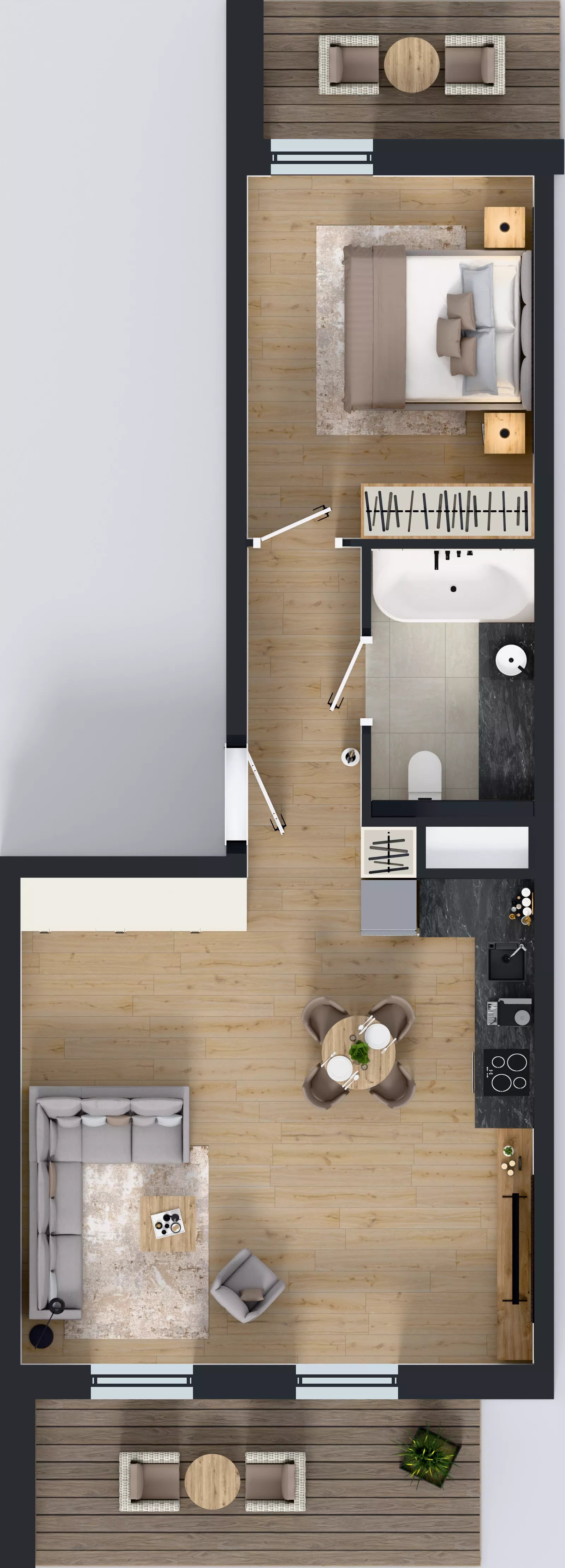 2 pokoje, mieszkanie 50,91 m², piętro 1, oferta nr A.1.1, ATAL Parkowa, Poznań, Nowe Miasto, Osiedle Warszawskie, ul. Mogileńska
