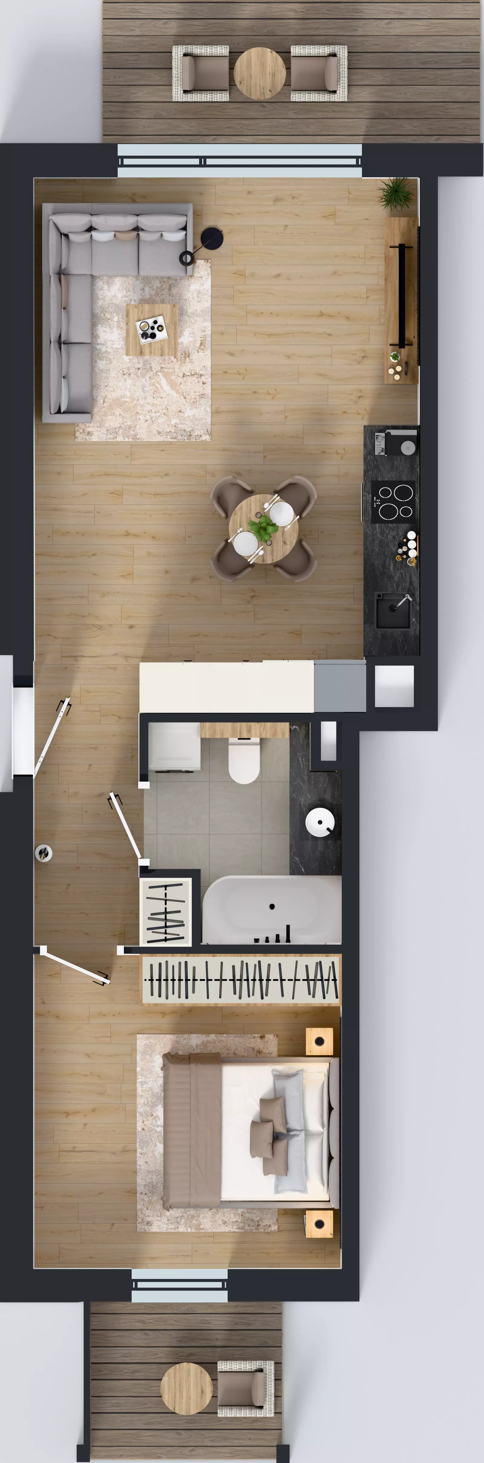 2 pokoje, mieszkanie 48,30 m², piętro 1, oferta nr B.1.1, ATAL Parkowa, Poznań, Nowe Miasto, Osiedle Warszawskie, ul. Mogileńska