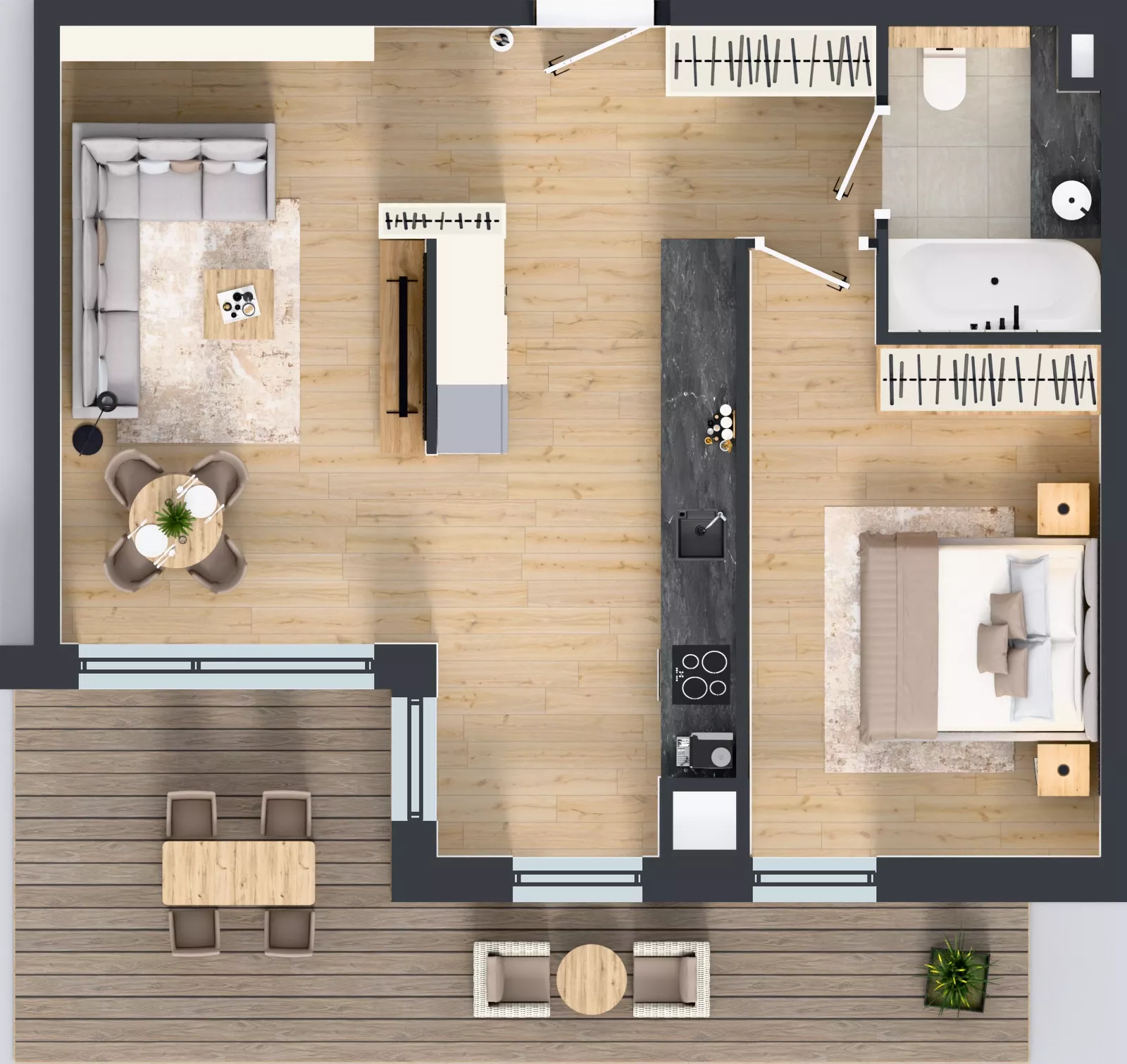 2 pokoje, mieszkanie 54,68 m², piętro 1, oferta nr C.1.5, ATAL Parkowa, Poznań, Nowe Miasto, Osiedle Warszawskie, ul. Mogileńska