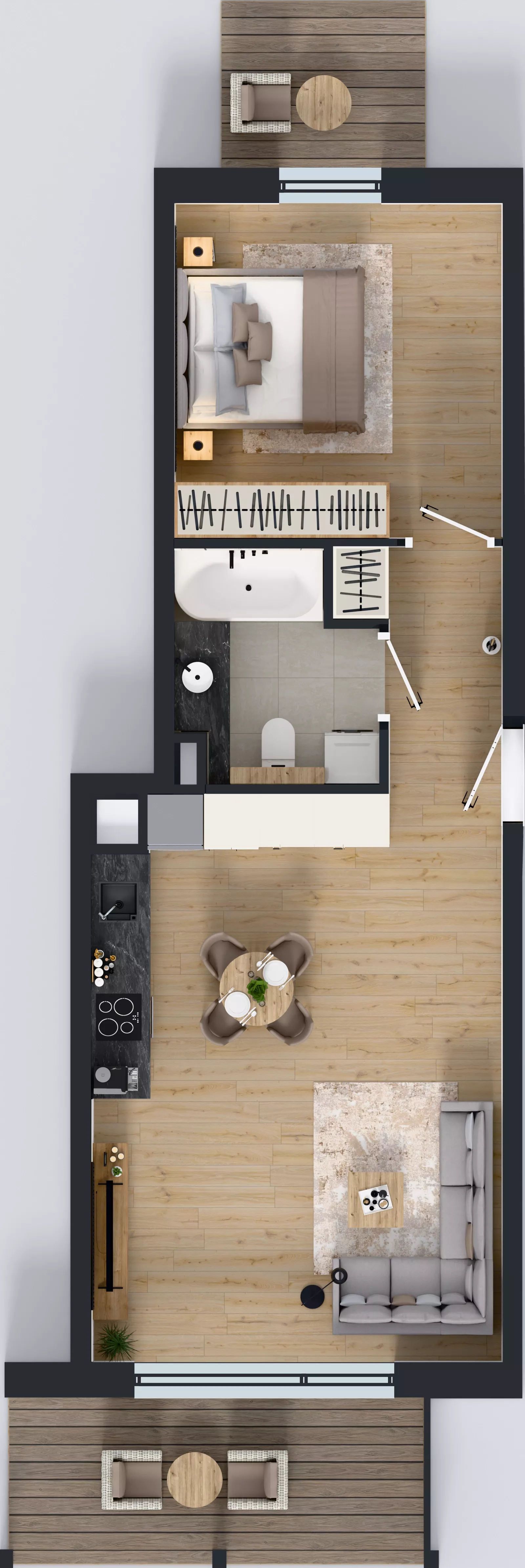 2 pokoje, mieszkanie 48,30 m², piętro 1, oferta nr C.1.6, ATAL Parkowa, Poznań, Nowe Miasto, Osiedle Warszawskie, ul. Mogileńska