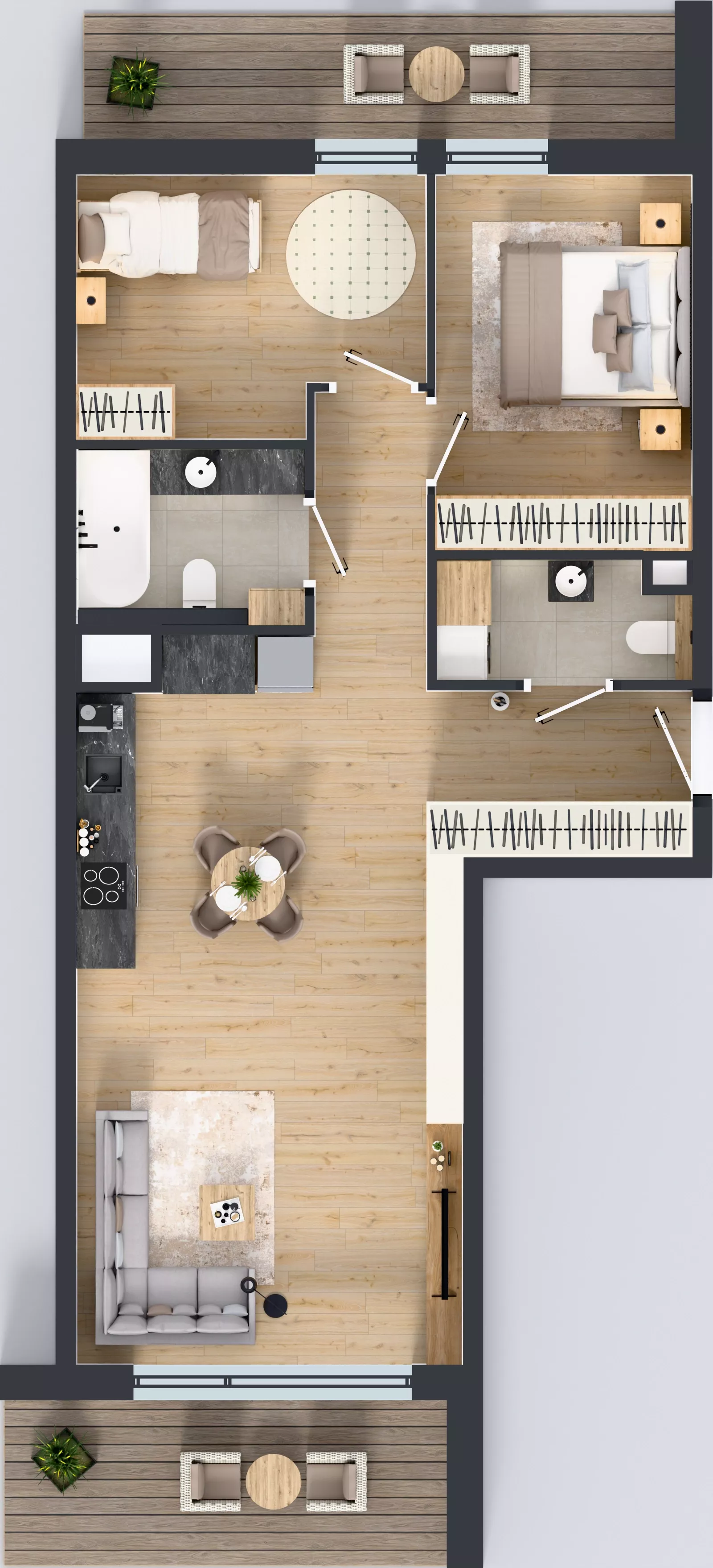 3 pokoje, mieszkanie 68,97 m², piętro 2, oferta nr B.2.3, ATAL Parkowa, Poznań, Nowe Miasto, Osiedle Warszawskie, ul. Mogileńska
