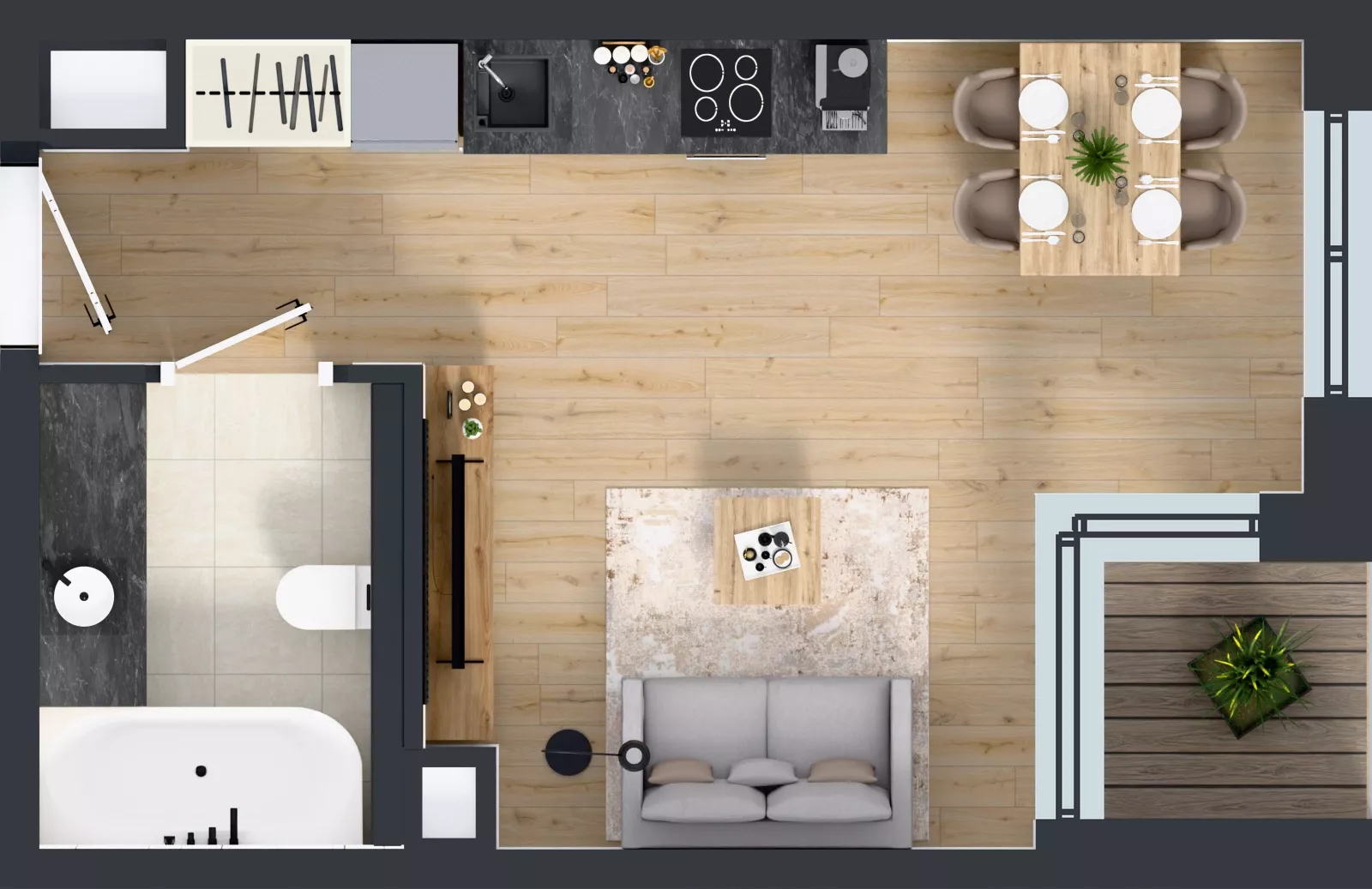 1 pokój, mieszkanie 27,78 m², piętro 3, oferta nr D.3.4, ATAL Parkowa, Poznań, Nowe Miasto, Osiedle Warszawskie, ul. Mogileńska