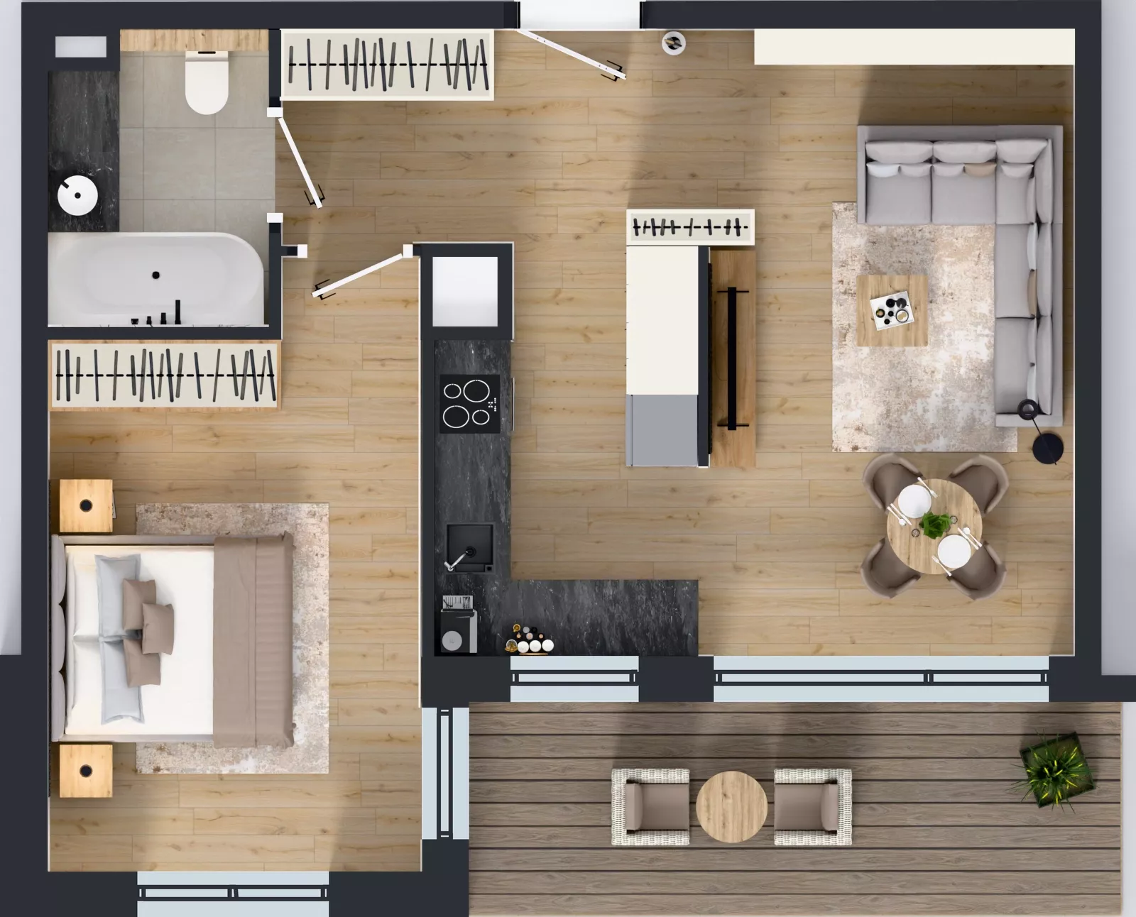 2 pokoje, mieszkanie 48,95 m², piętro 4, oferta nr B.4.2, ATAL Parkowa, Poznań, Nowe Miasto, Osiedle Warszawskie, ul. Mogileńska