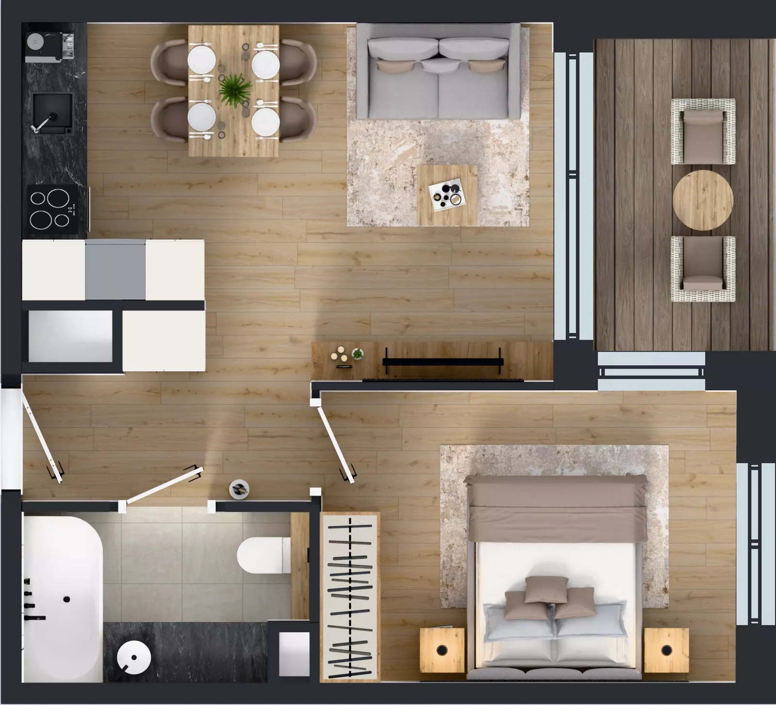 2 pokoje, mieszkanie 37,72 m², piętro 4, oferta nr C.4.2, ATAL Parkowa, Poznań, Nowe Miasto, Osiedle Warszawskie, ul. Mogileńska