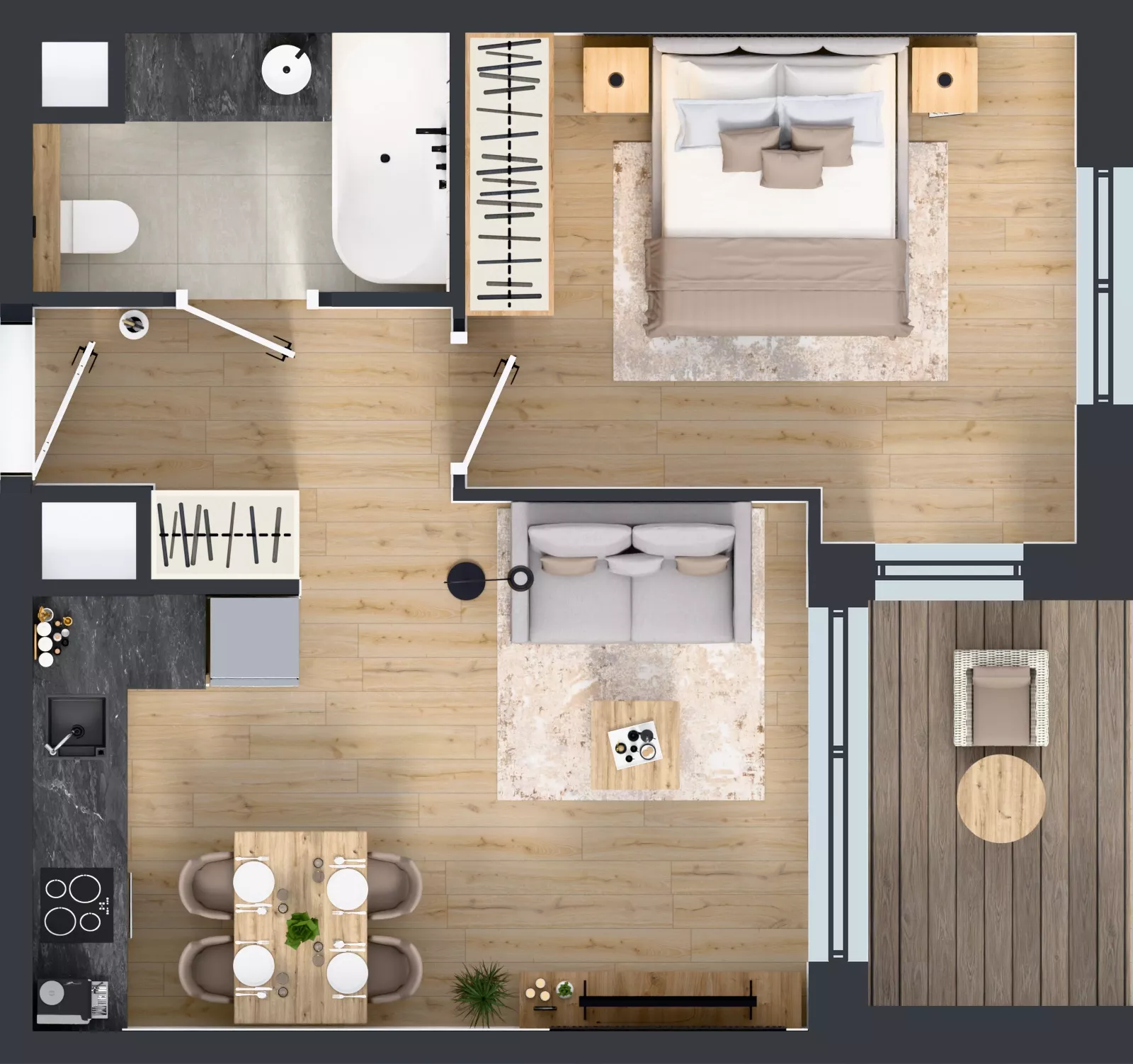 2 pokoje, mieszkanie 39,68 m², piętro 4, oferta nr D.4.5, ATAL Parkowa, Poznań, Nowe Miasto, Osiedle Warszawskie, ul. Mogileńska