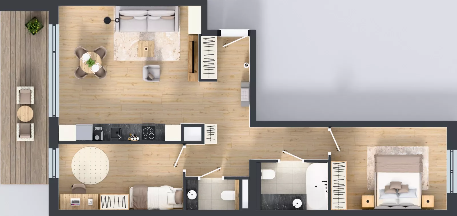 3 pokoje, mieszkanie 70,40 m², piętro 5, oferta nr D.5.6, ATAL Parkowa, Poznań, Nowe Miasto, Osiedle Warszawskie, ul. Mogileńska