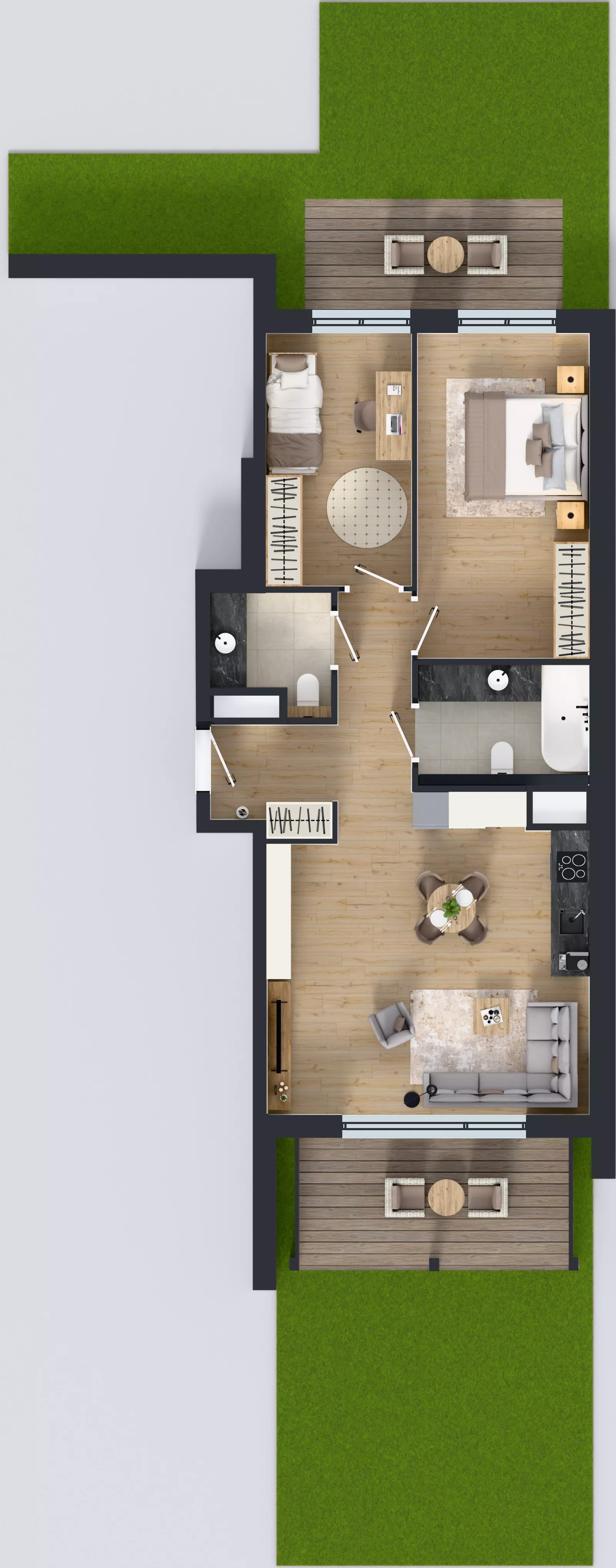 3 pokoje, mieszkanie 67,53 m², parter, oferta nr H.0.1, ATAL Parkowa, Poznań, Nowe Miasto, Osiedle Warszawskie, ul. Mogileńska