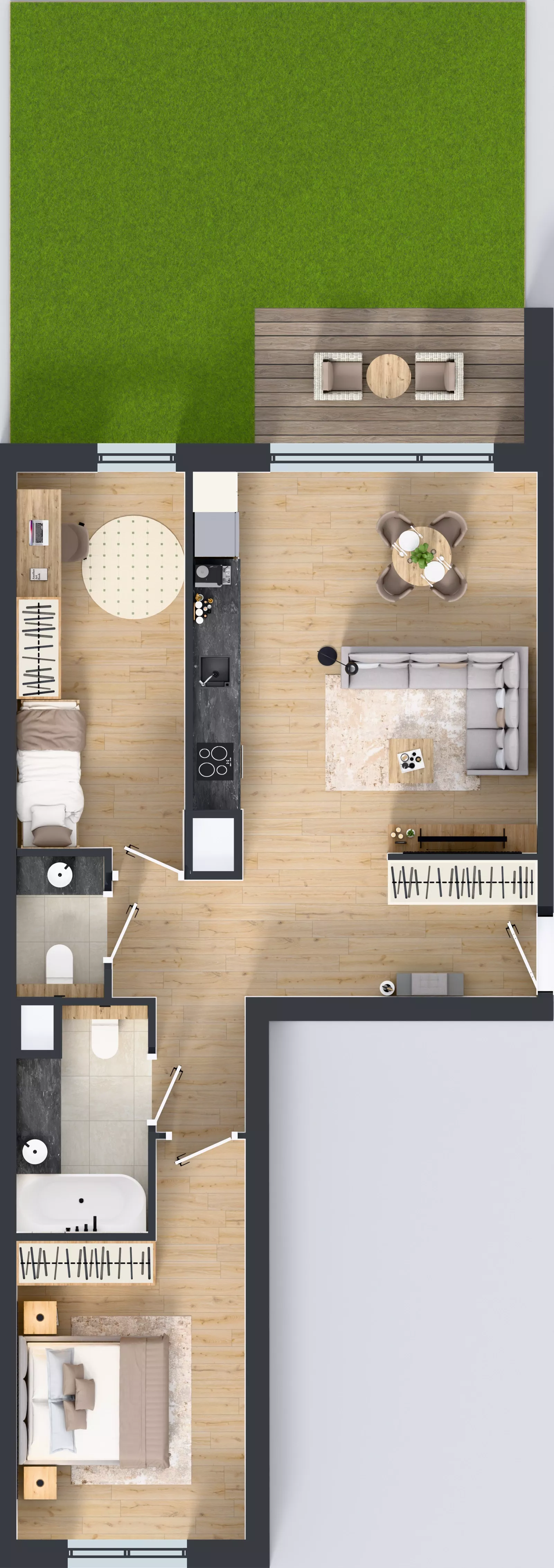 3 pokoje, mieszkanie 68,73 m², parter, oferta nr H.0.2, ATAL Parkowa, Poznań, Nowe Miasto, Osiedle Warszawskie, ul. Mogileńska
