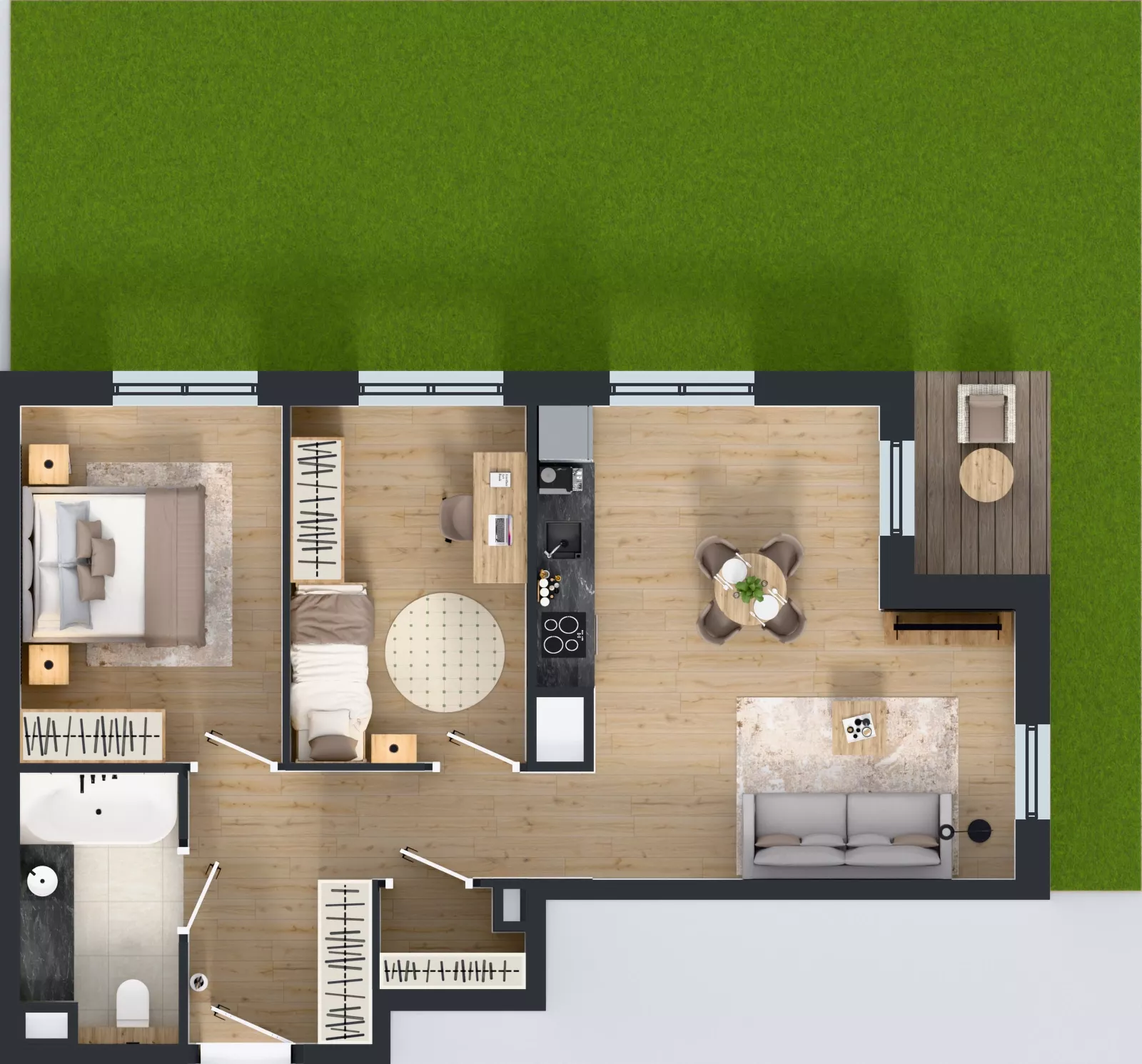3 pokoje, mieszkanie 60,53 m², parter, oferta nr I.0.1, ATAL Parkowa, Poznań, Nowe Miasto, Osiedle Warszawskie, ul. Mogileńska